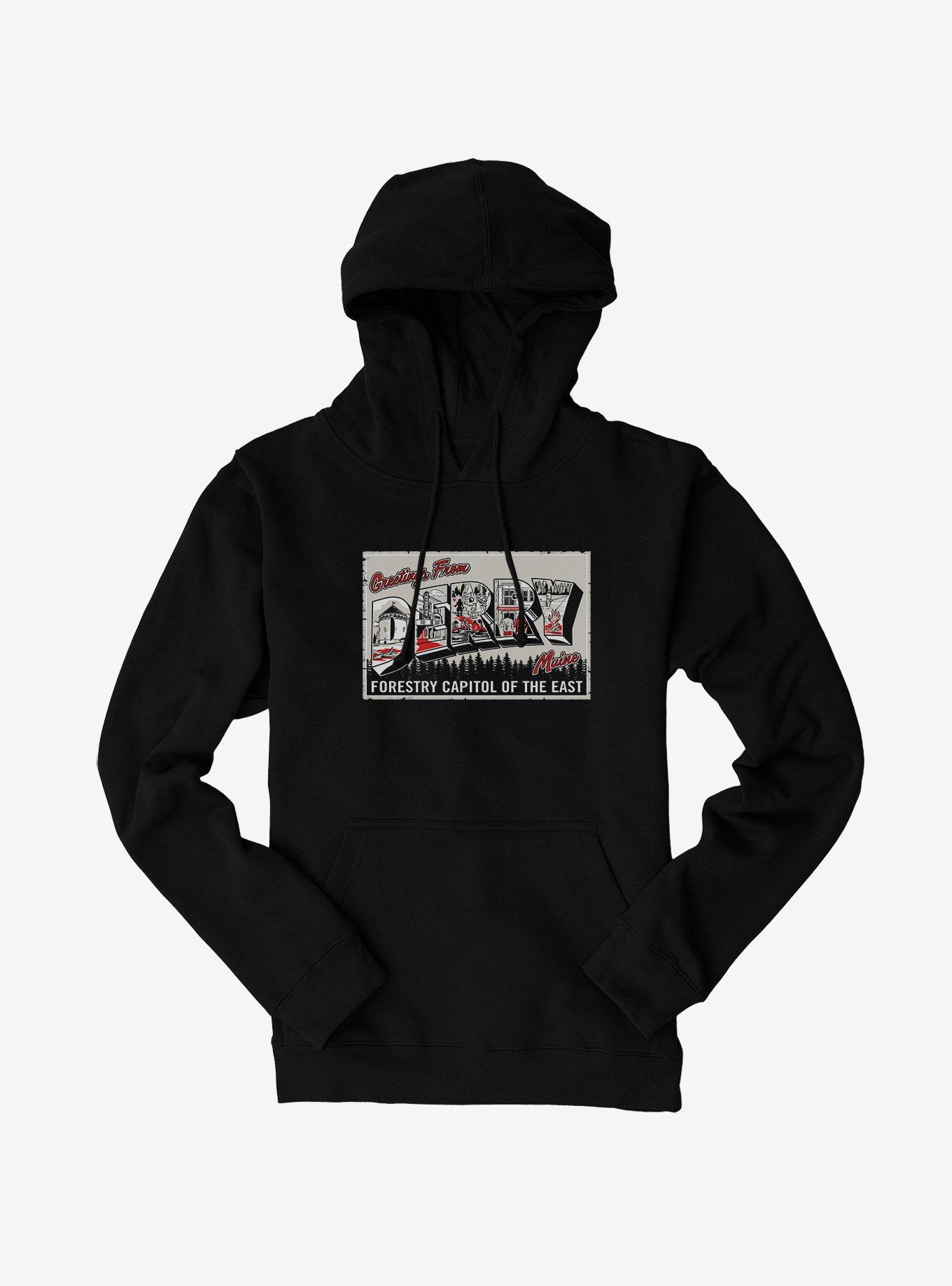 IT Welcome To Derry Greetings Form Derry Maine Hoodie, BLACK, hi-res