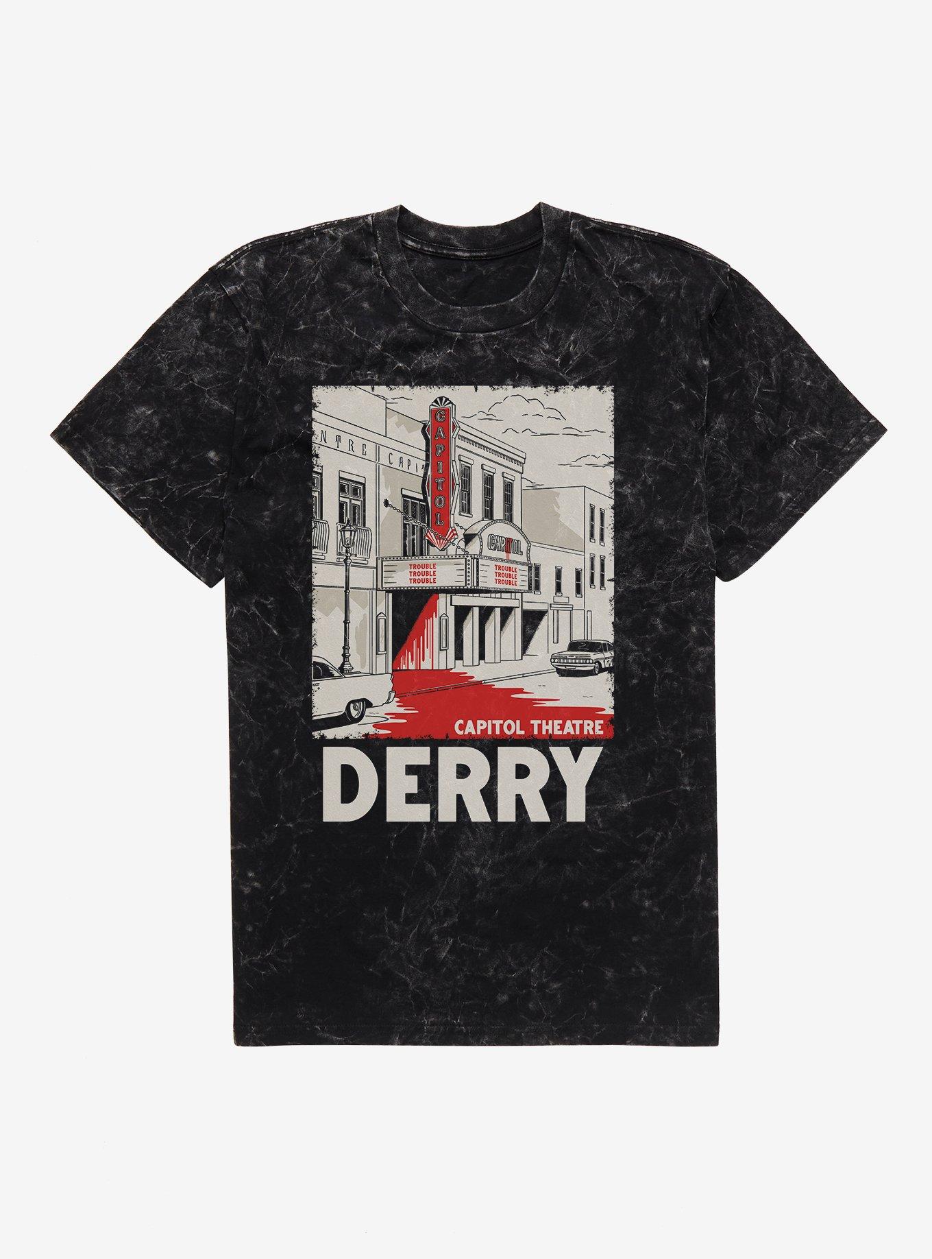 IT Welcome To Derry Capitol Theatre Derry Mineral Wash T-Shirt, BLACK MINERAL WASH, hi-res