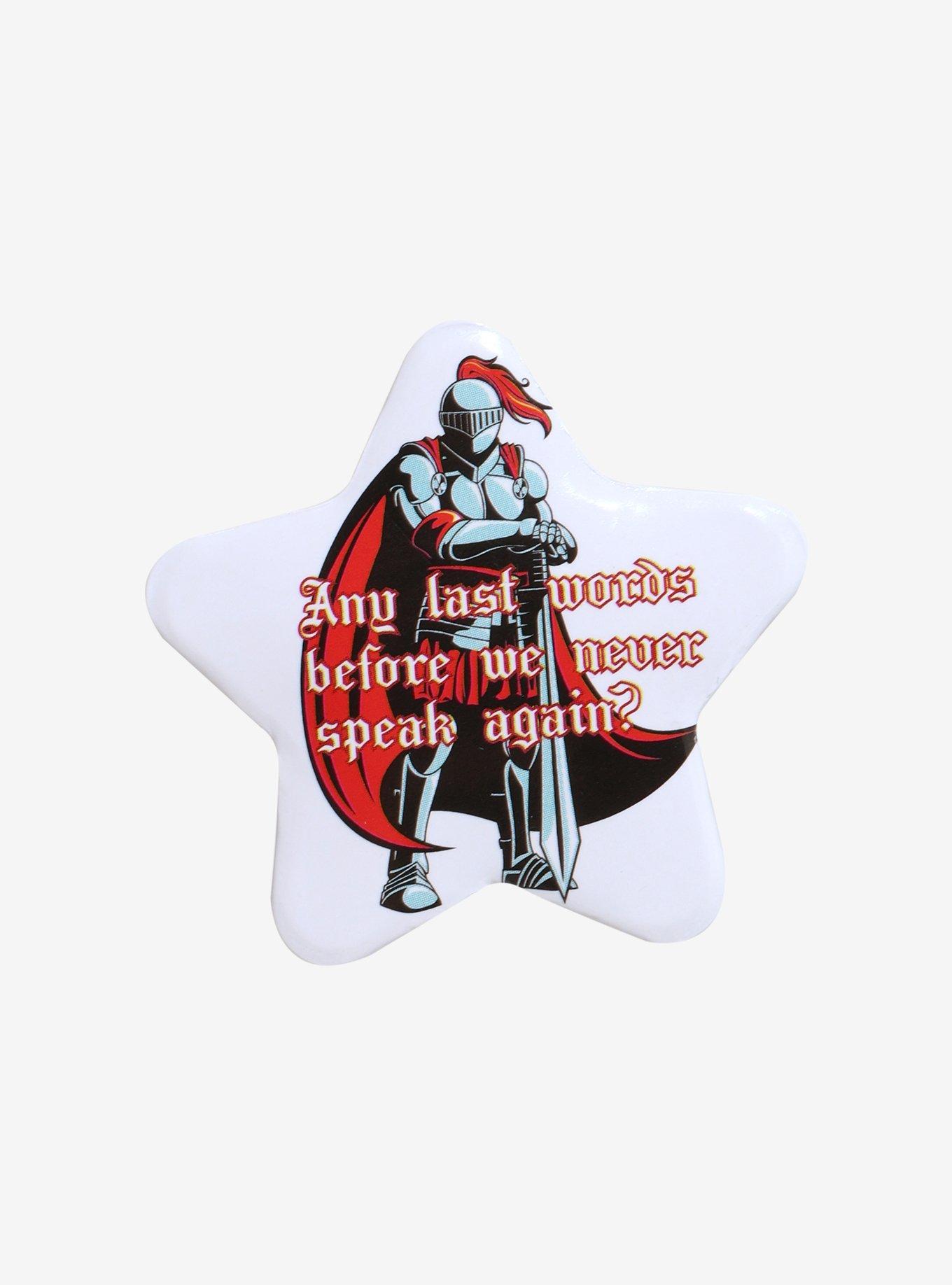 Any Last Words Knight Star-Shaped Button Pin, , hi-res