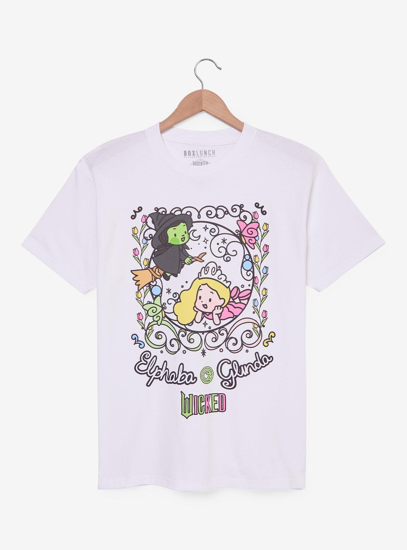 Wicked Glinda & Elphaba Doodle Portrait Women's T-Shirt - BoxLunch Exclusive, , hi-res
