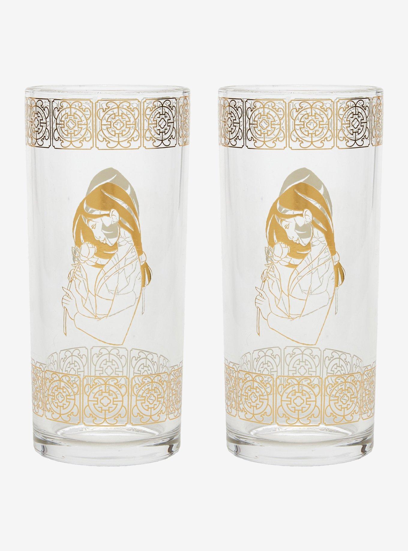 Disney Mulan Gold Drinking Glass Set - BoxLunch Exclusive, , hi-res