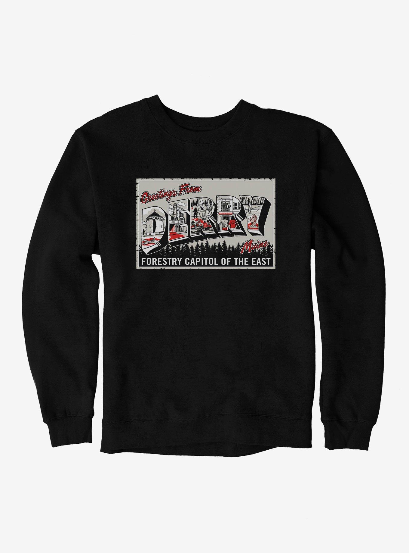 IT Welcome To Derry Greetings Form Derry Maine Sweatshirt, BLACK, hi-res