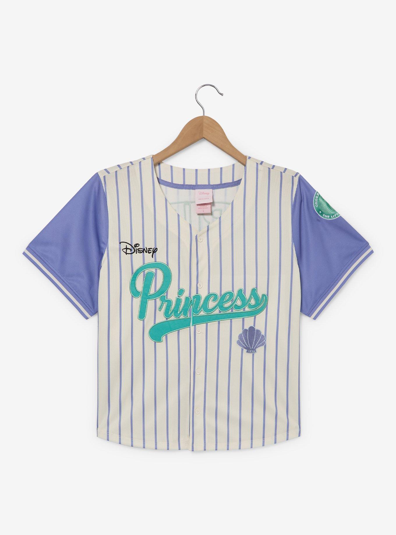 Disney Princess Ariel Women's Plus Size Cropped Baseball Jersey &mdash; BoxLunch Exclusive, , hi-res