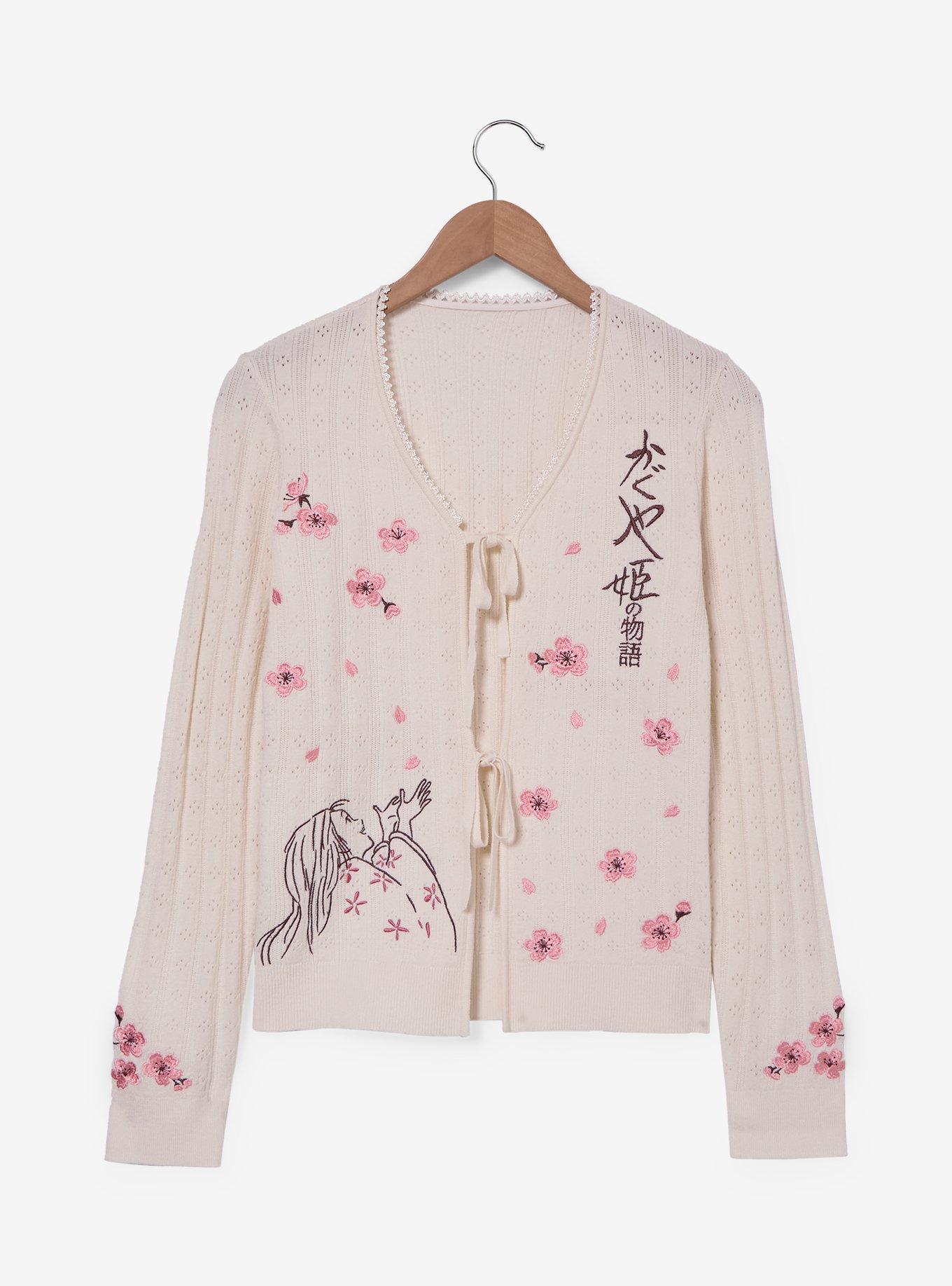 Studio Ghibli&reg; The Tale of Princess Kaguya Cherry Blossom Pointelle Knit Women's Cardigan - BoxLunch Exclusive, , hi-res