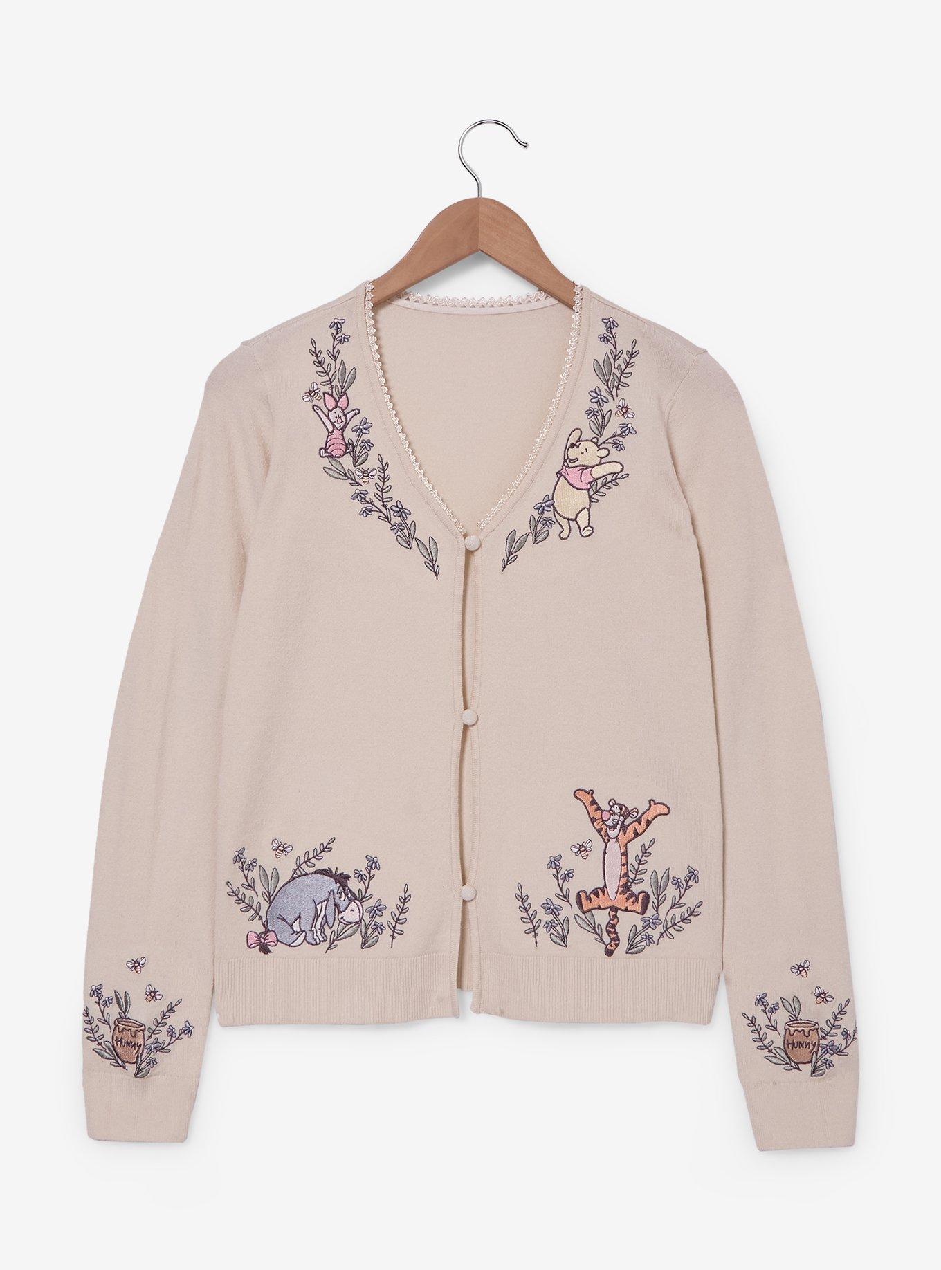 Disney Winnie the Pooh Floral Embroidered Women's Cardigan - BoxLunch Exclusive, , hi-res