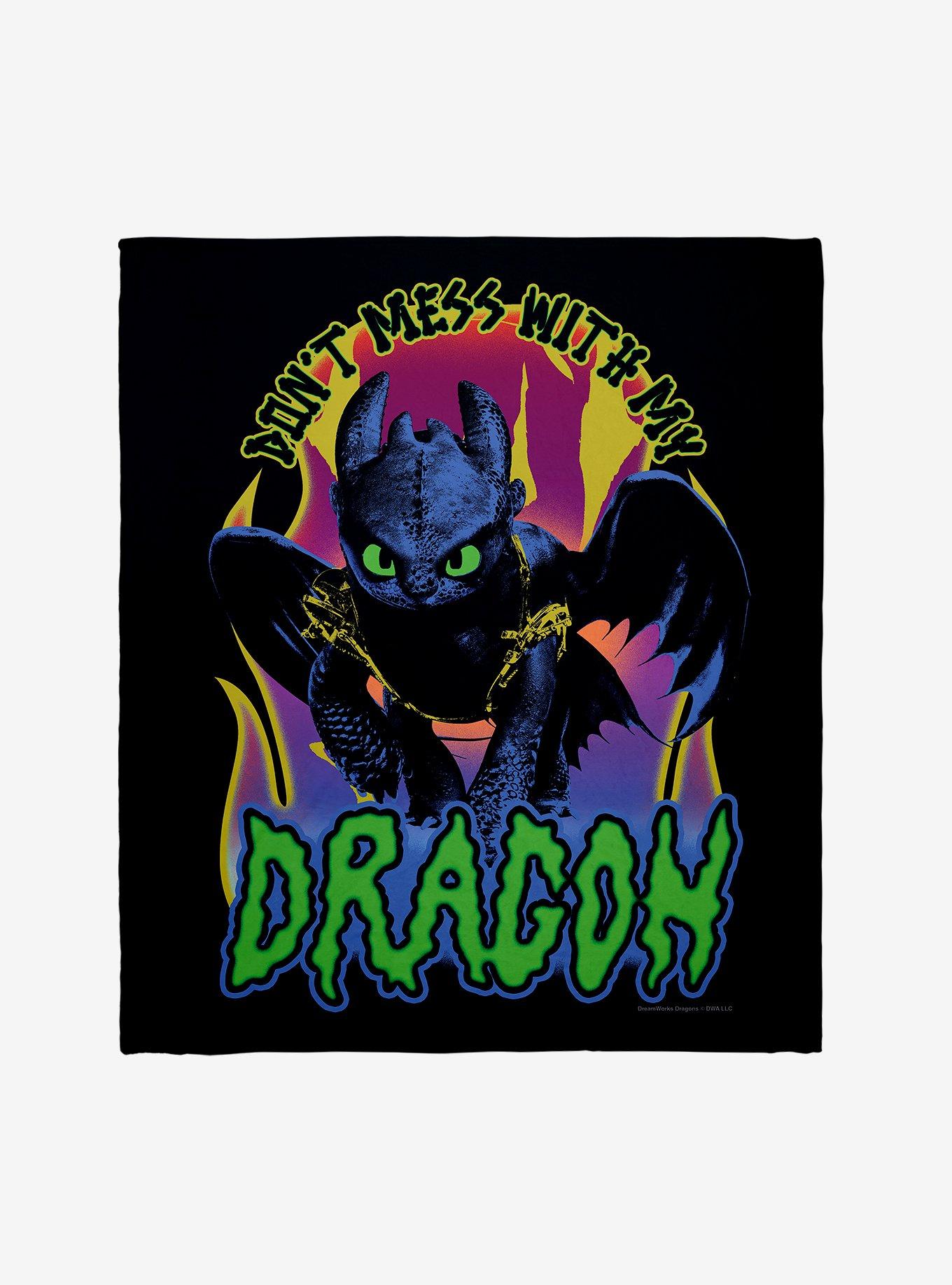 How To Train Your Dragon Toothless Don't Mess With My Dragon Throw Blanket, , hi-res
