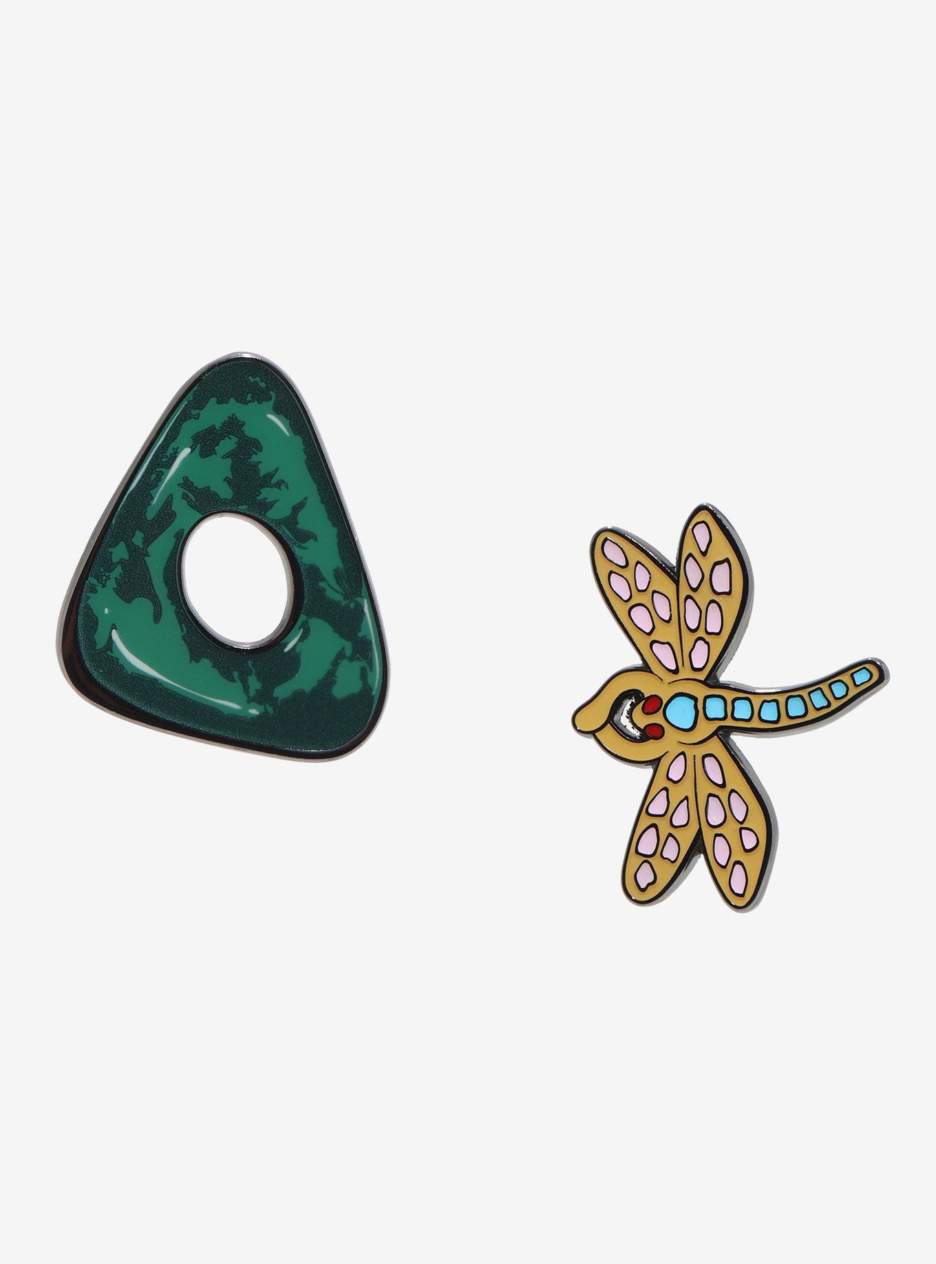 Coraline Seeing Stone & Dragonfly Enamel Pin Set Hot Topic Exclusive, , hi-res