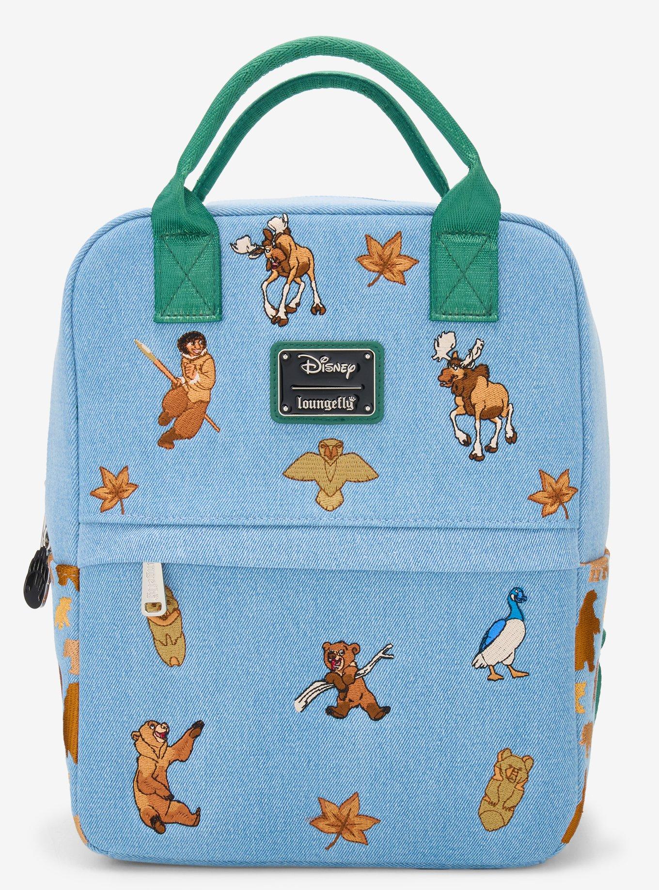 Loungefly Disney Brother Bear Embroidered Icons Denim Mini Backpack - BoxLunch Exclusive, , hi-res