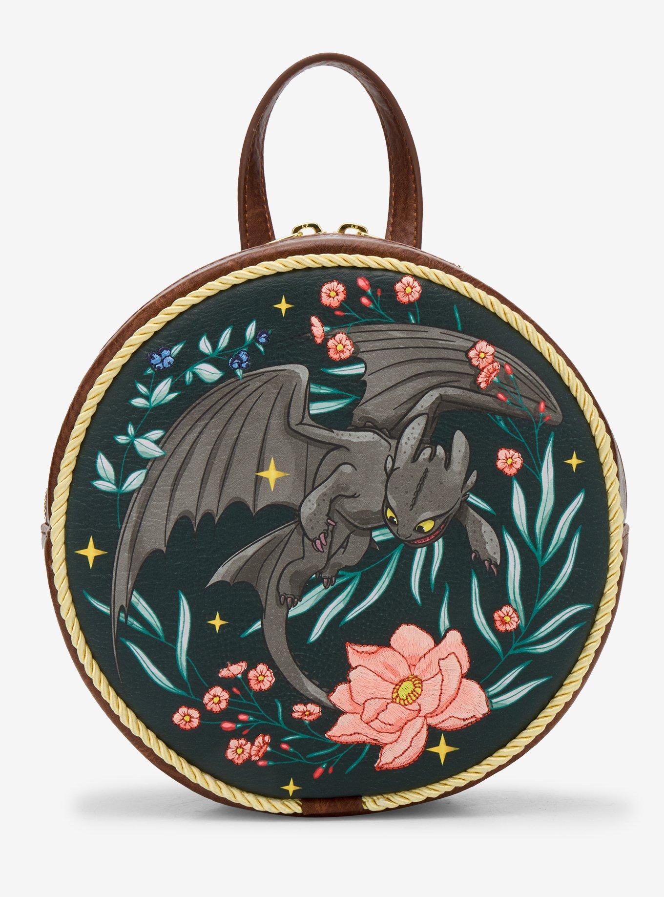 Loungefly DreamWorks How To Train Your Dragon Toothless Floral Mini Backpack - BoxLunch Exclusive, , hi-res