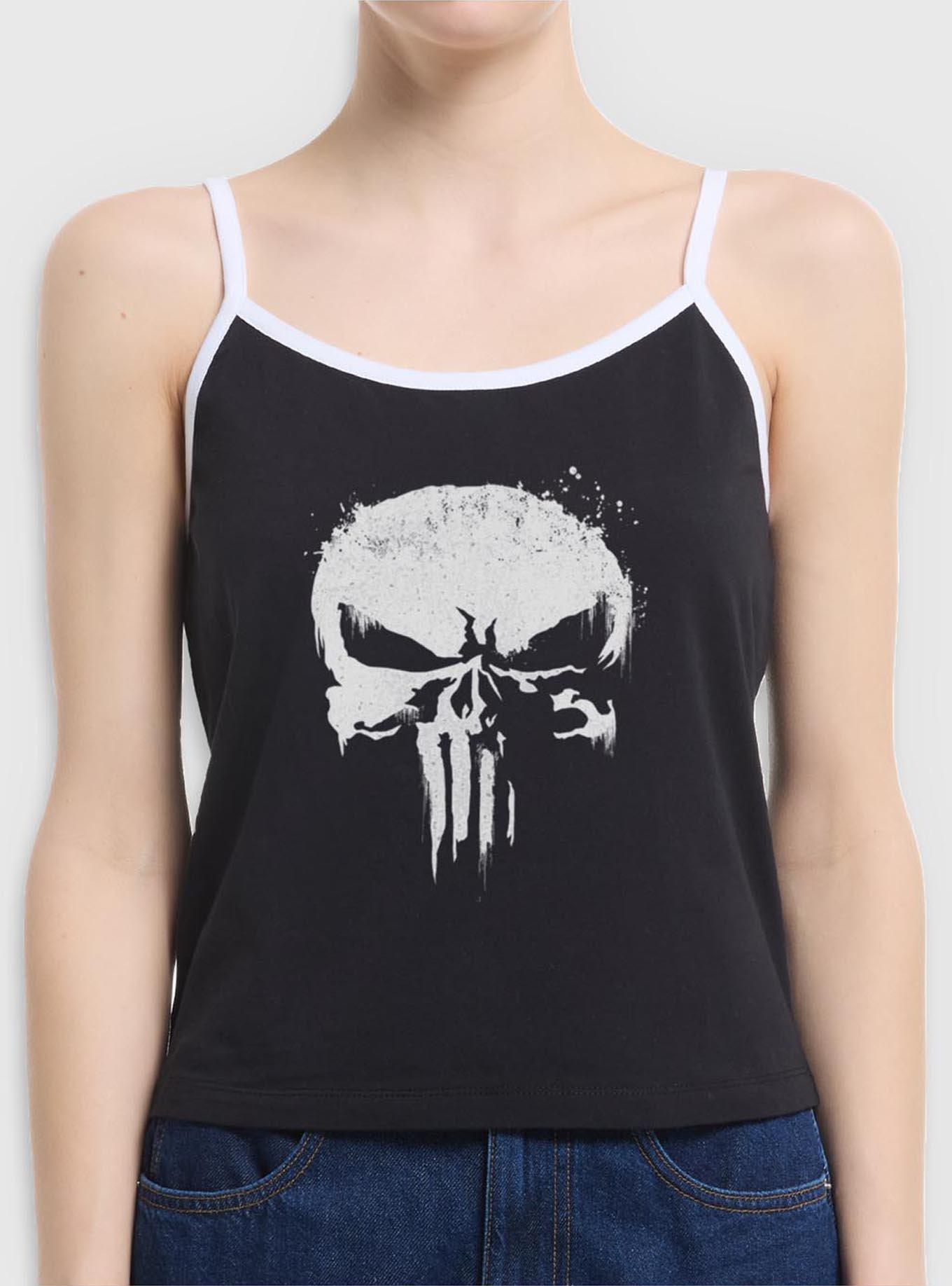 Marvel Punisher Skull Whiteout Girls Cami