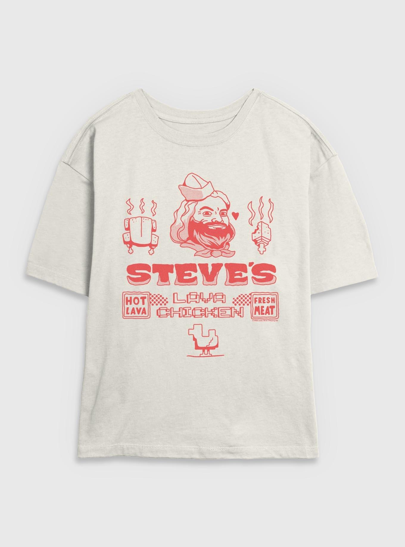 A Minecraft Movie Steves Lava Chicken Girls Skimmer T-Shirt, EGRET, hi-res