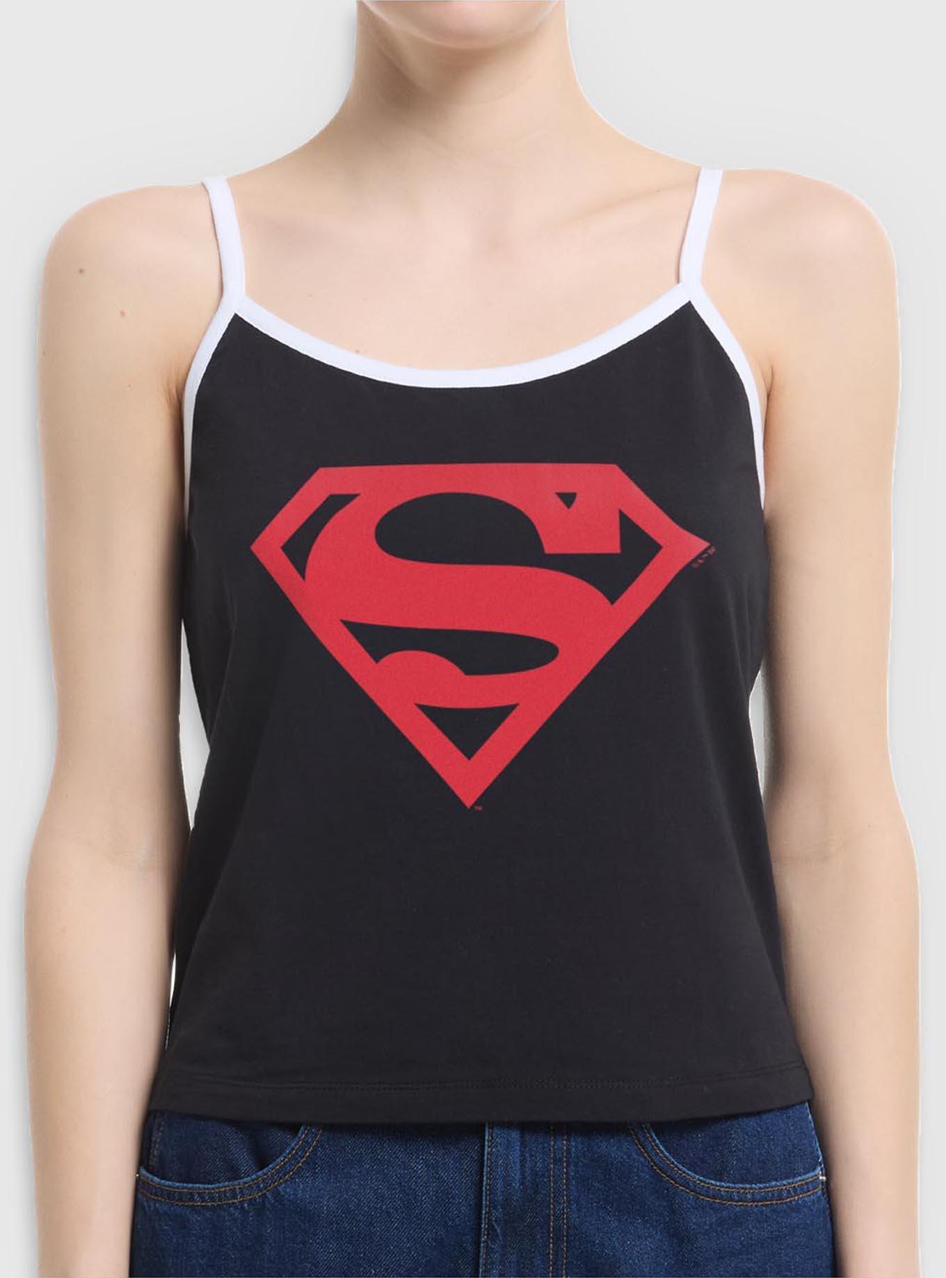 DC Superman Big Super Emblem Girls Cami, BLACK, hi-res