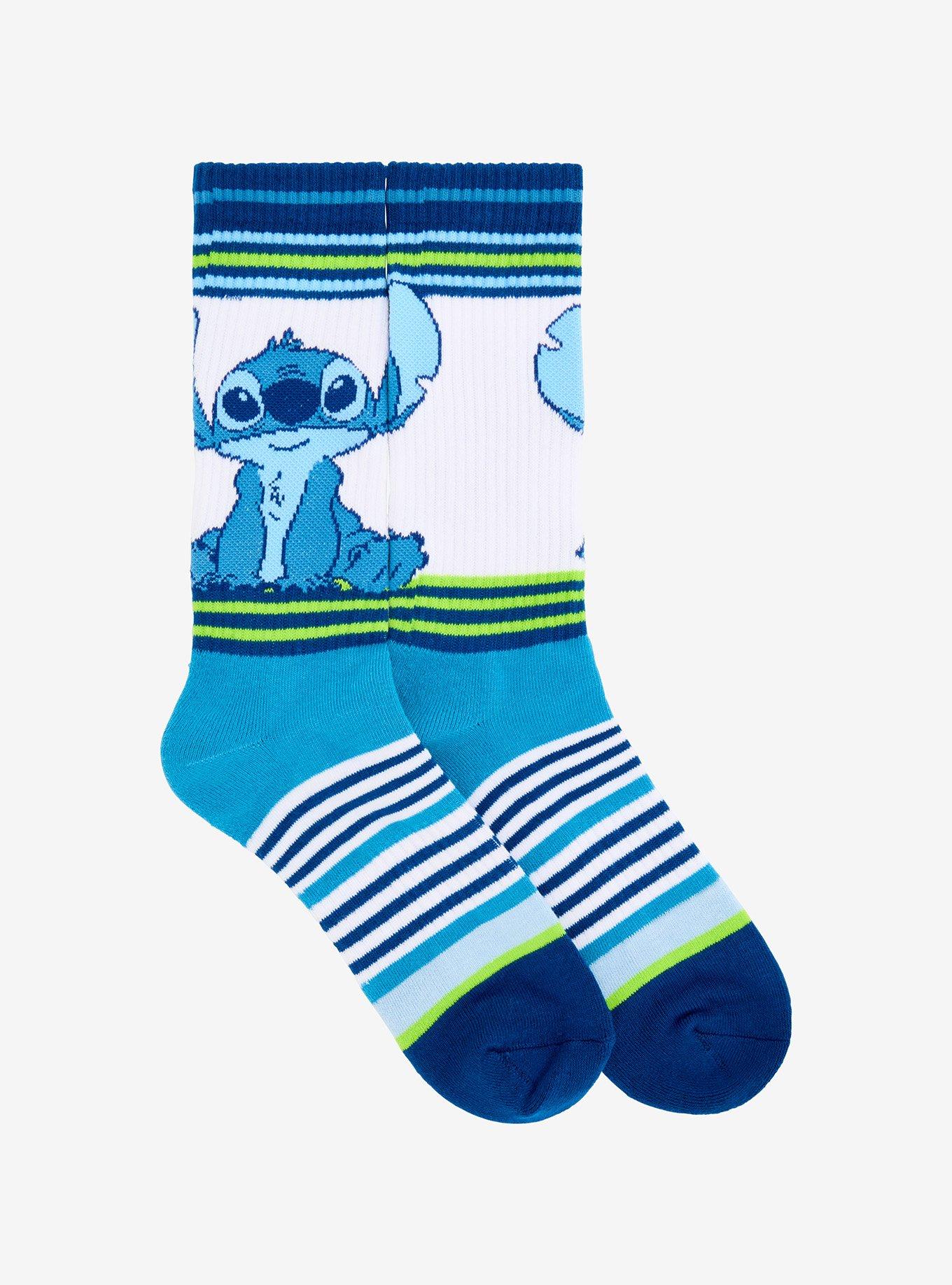 Disney Lilo & Stitch Striped Stitch Crew Socks - BoxLunch Exclusive, , hi-res
