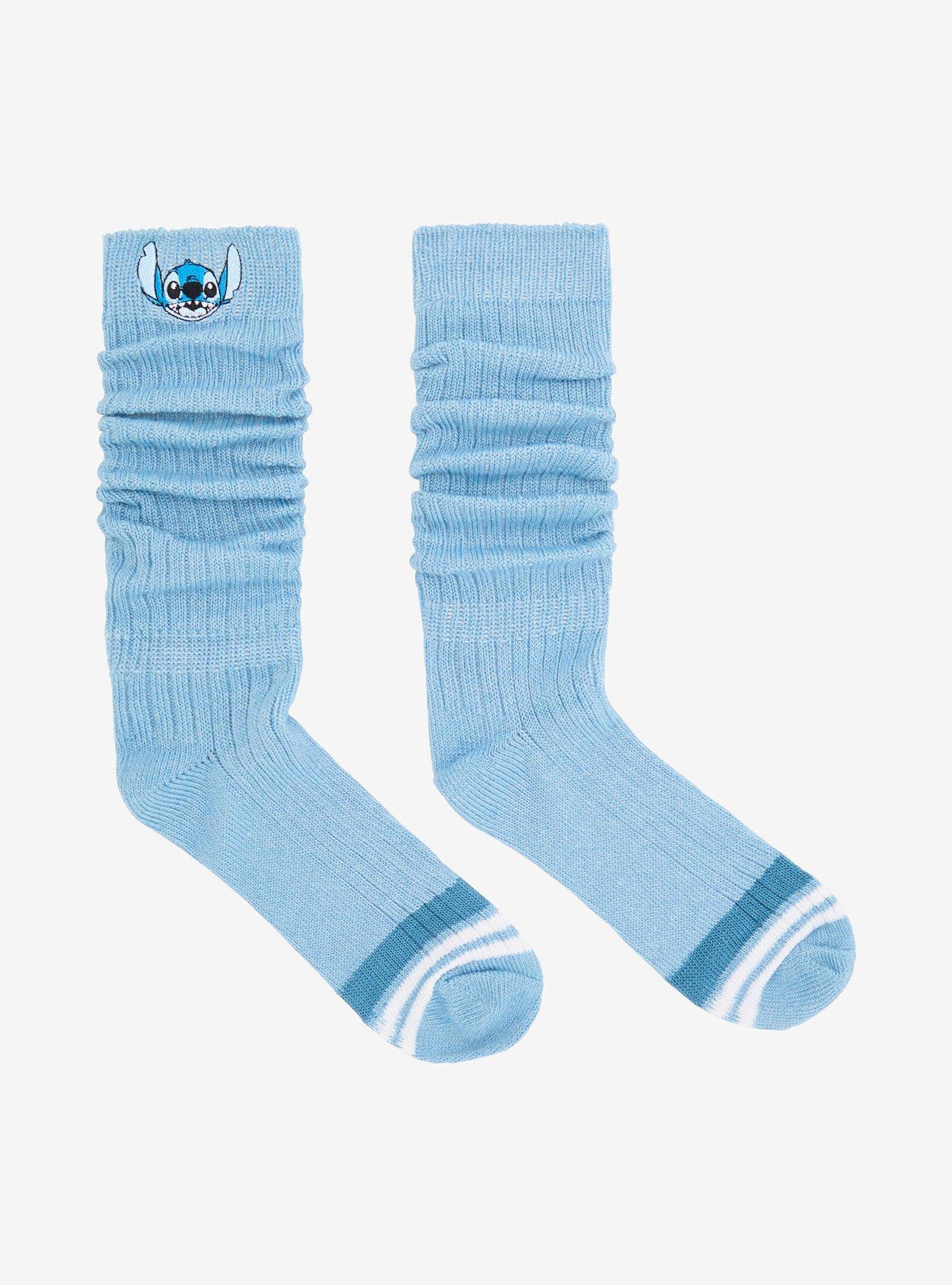 Disney Lilo & Stitch Embroidered Stitch Slouch Crew Socks - BoxLunch Exclusive, , hi-res