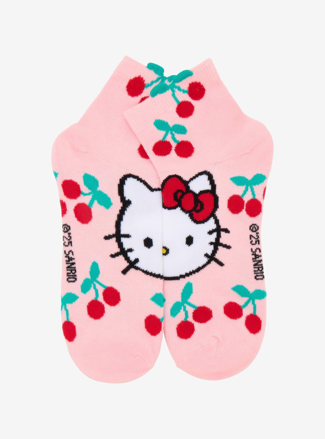 Sanrio Hello Kitty Cherry Allover Print Ankle Socks — BoxLunch Exclusive, , hi-res