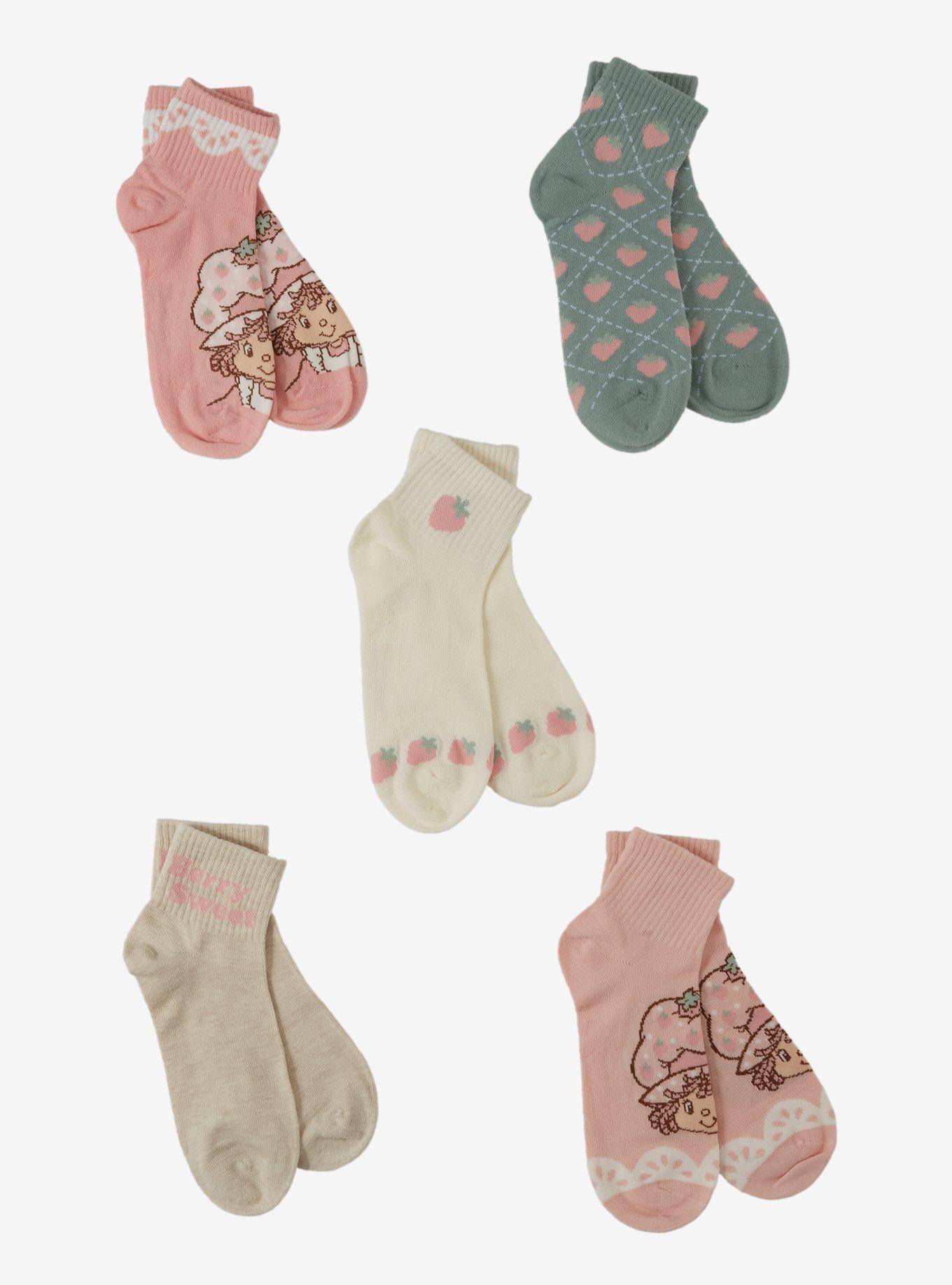 Strawberry Shortcake Retro Quarter Crew Sock Set, , hi-res