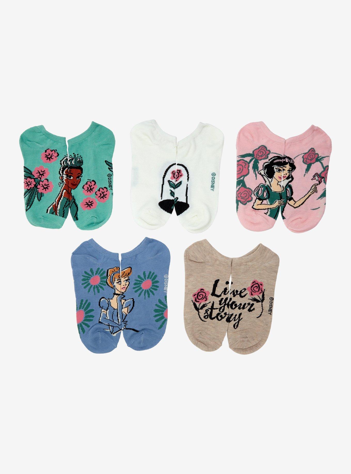 Disney Princess Floral Sock Set - BoxLunch Exclusive, , hi-res