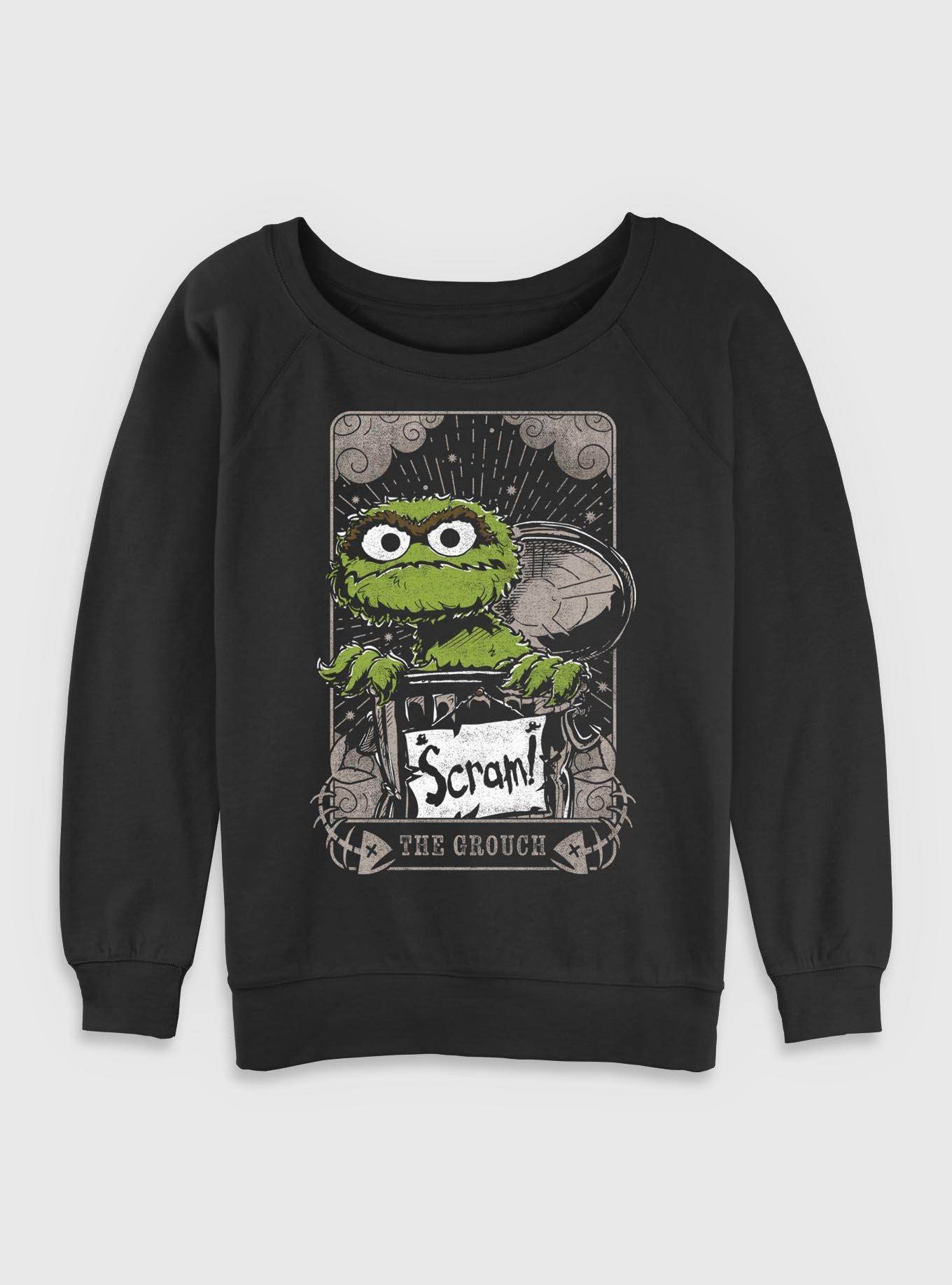 Sesame Street Oscar The Grouch Scram Tarot Womens Slouchy Sweatshirt, , hi-res