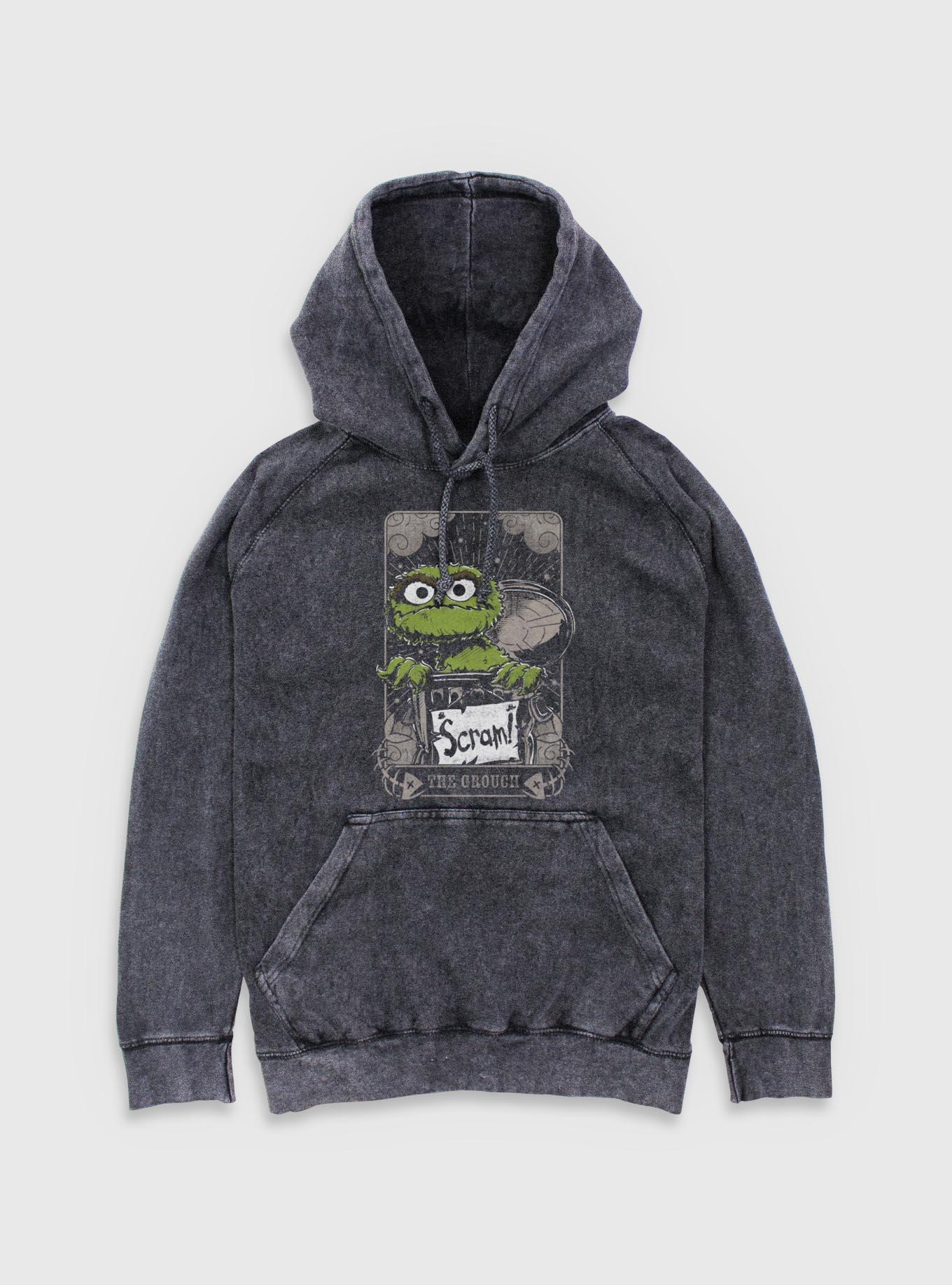 Sesame Street Oscar The Grouch Scram Tarot Mineral Wash Hoodie, , hi-res