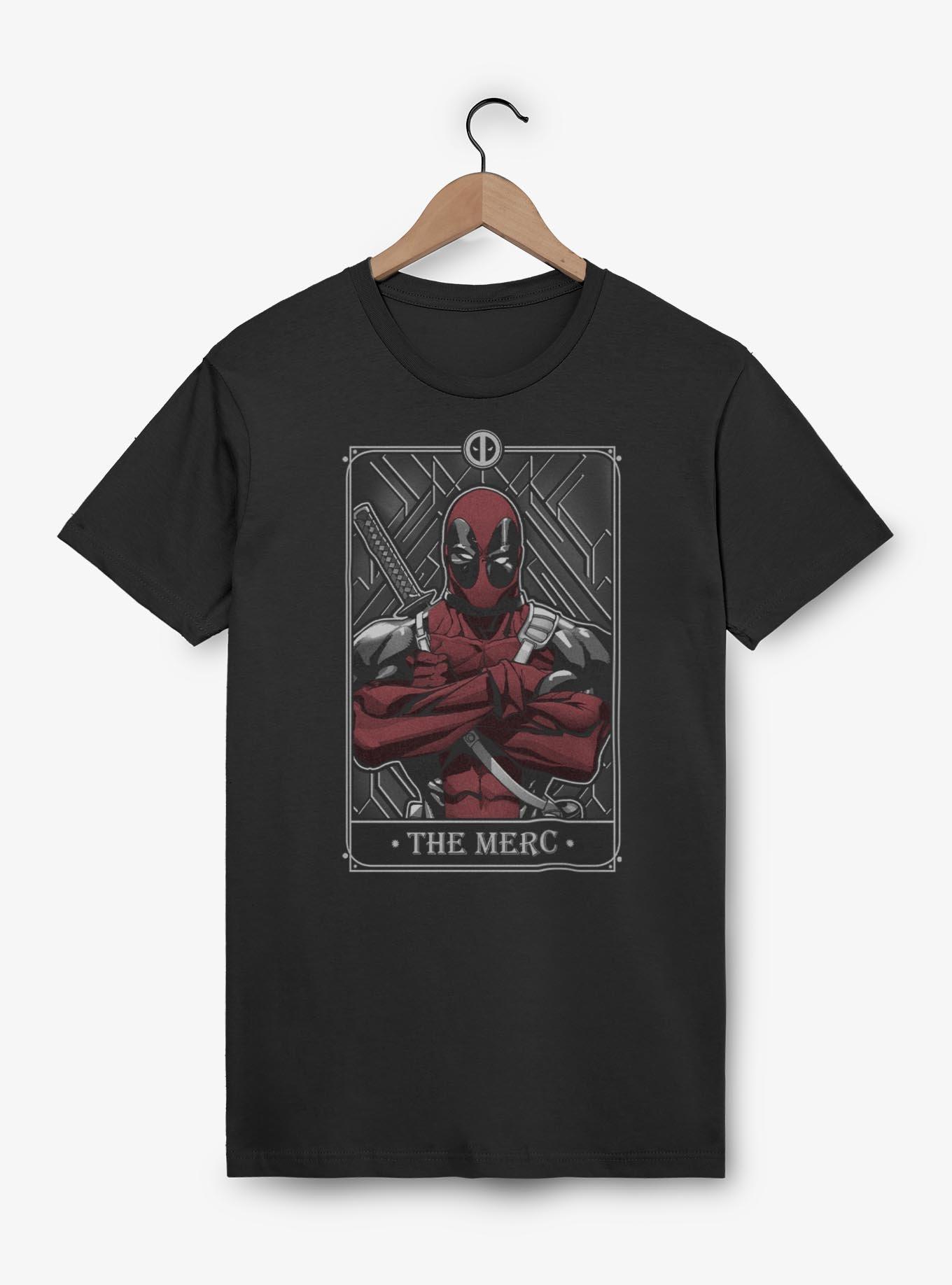 ★MARVELCOLLECTION★ Small Planet Deadpool Box Logo T-Shirt Small Planet Marvel Deadpool T-shirt Assemble Black L Black