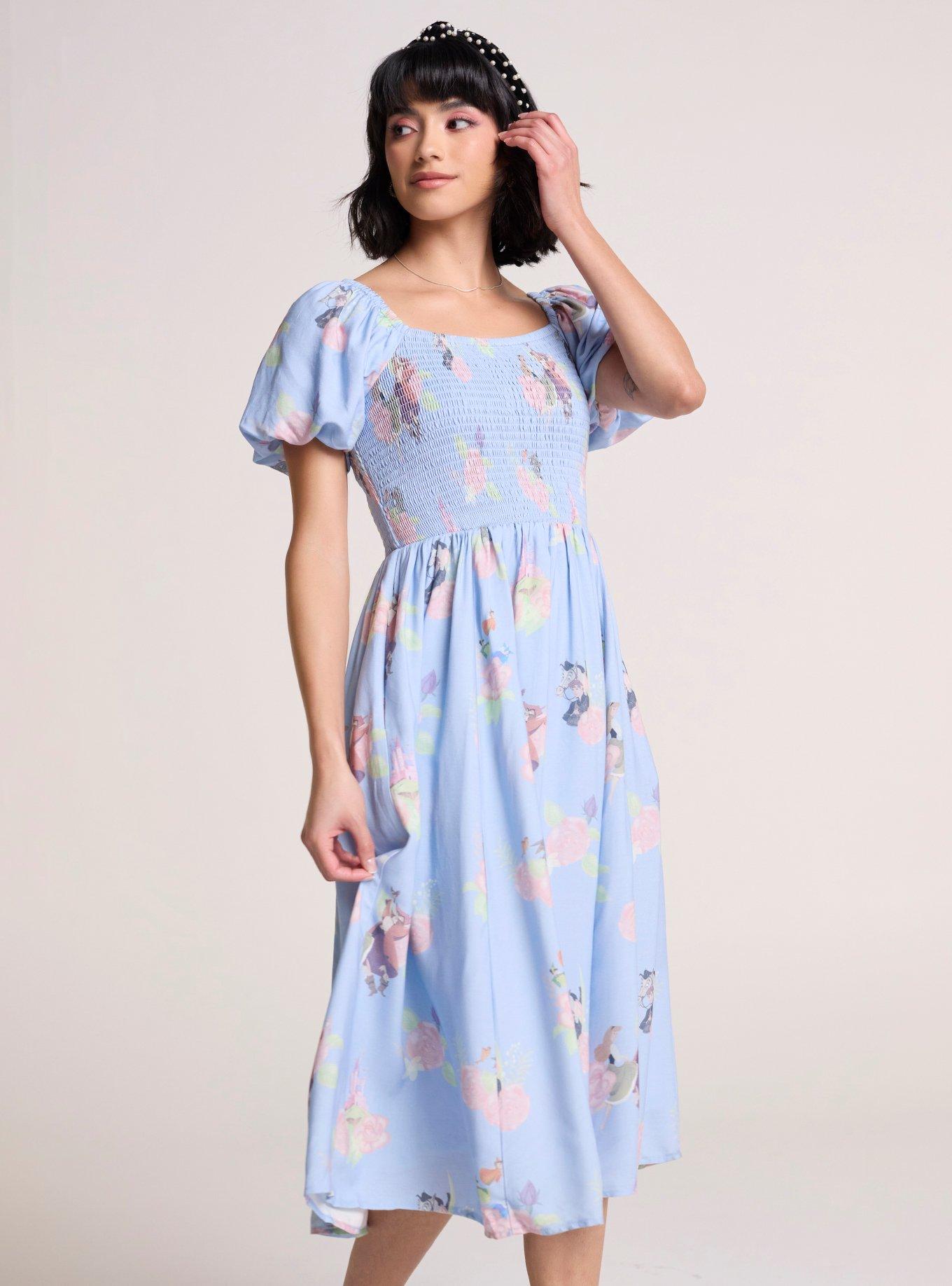 Her Universe Disney Sleeping Beauty Floral Puff Sleeve Dress Her Universe Exclusive, , hi-res