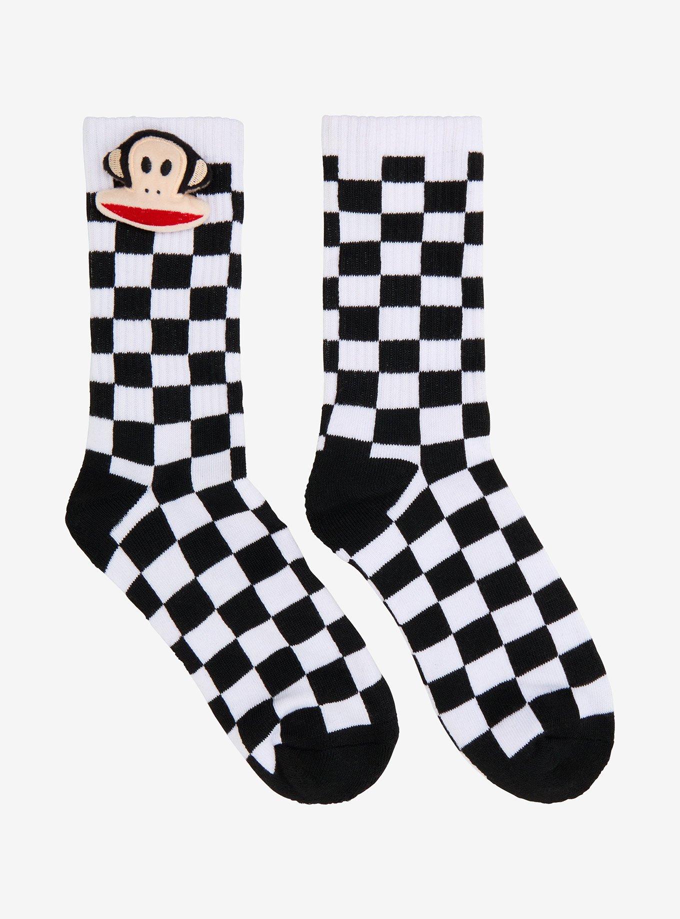 Paul Frank Julius Checkered Crew Socks - BoxLunch Exclusive, , hi-res