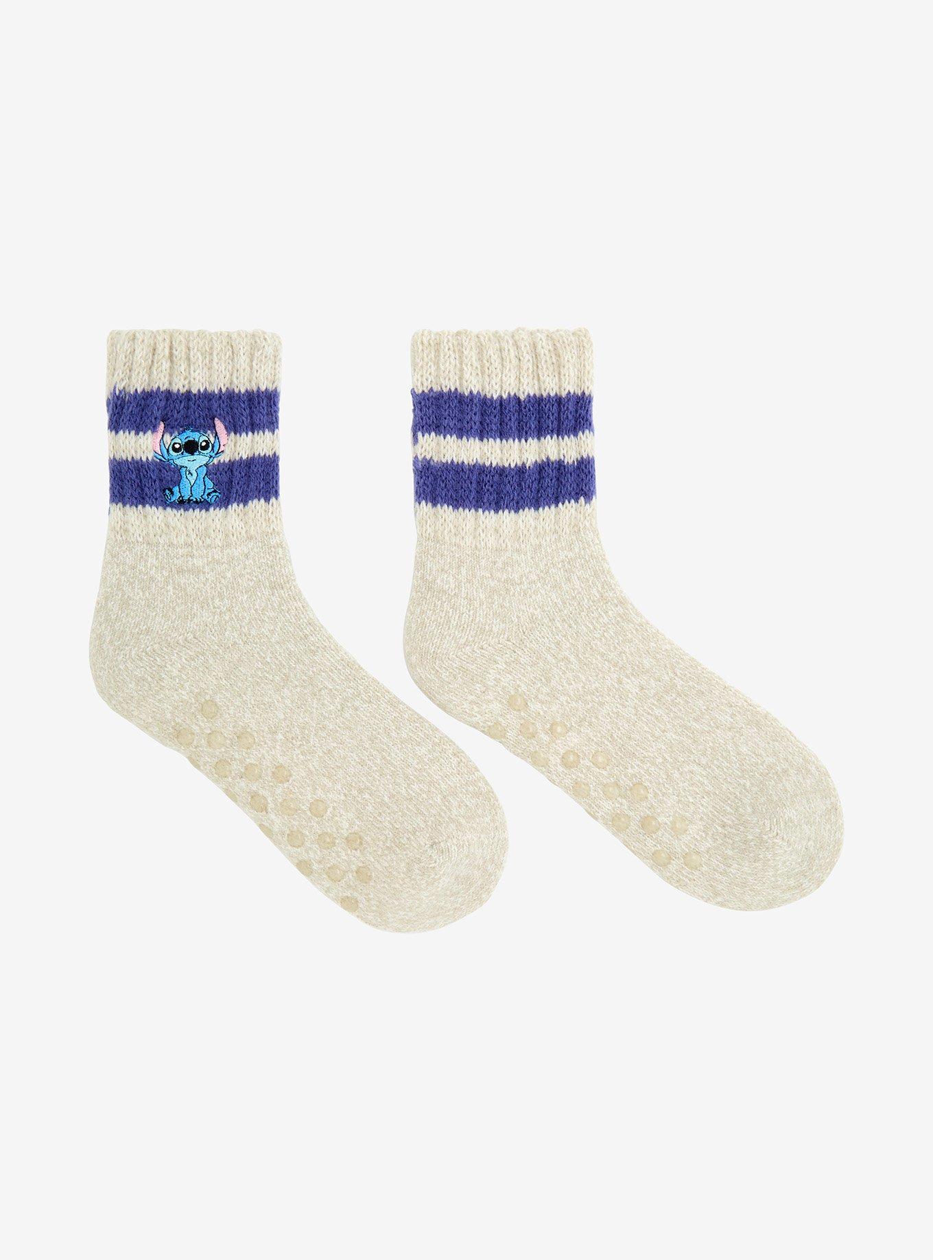 Disney Lilo & Stitch Embroidered Stitch Quarter Crew Slipper Socks - BoxLunch Exclusive, , hi-res