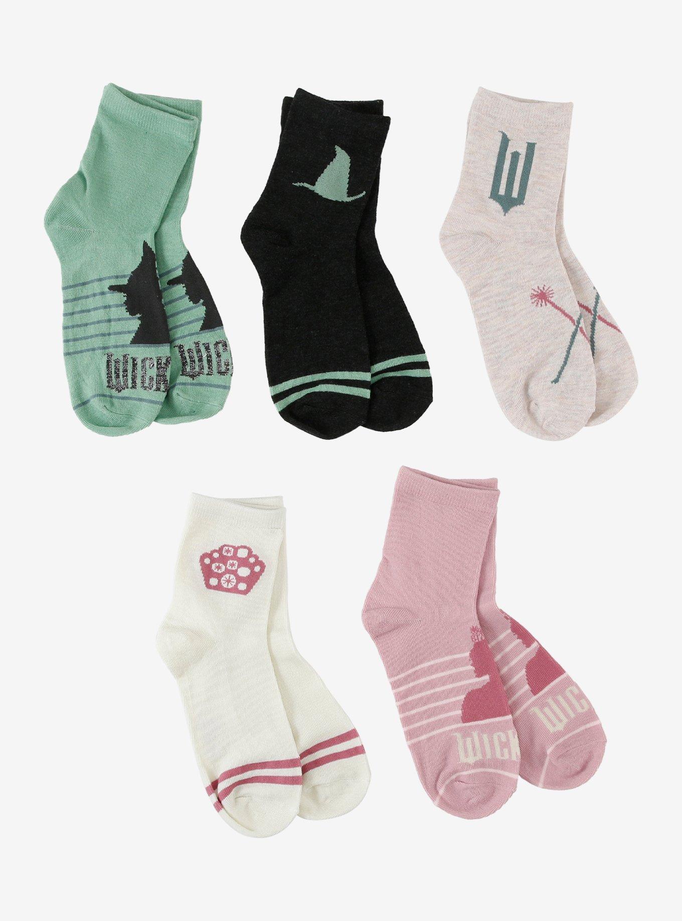 Wicked Icons Quarter Crew Sock Set — BoxLunch Exclusive, , hi-res