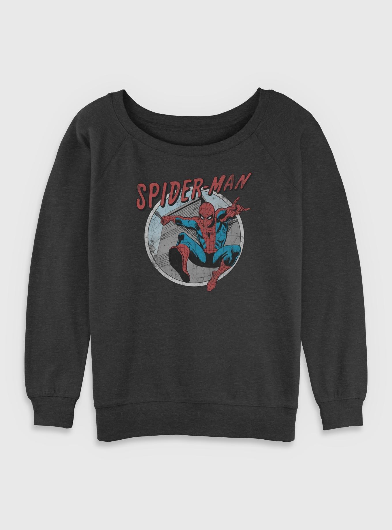Marvel Spider-Man Retro Spider-Man Womens Slouchy Sweatshirt, , hi-res