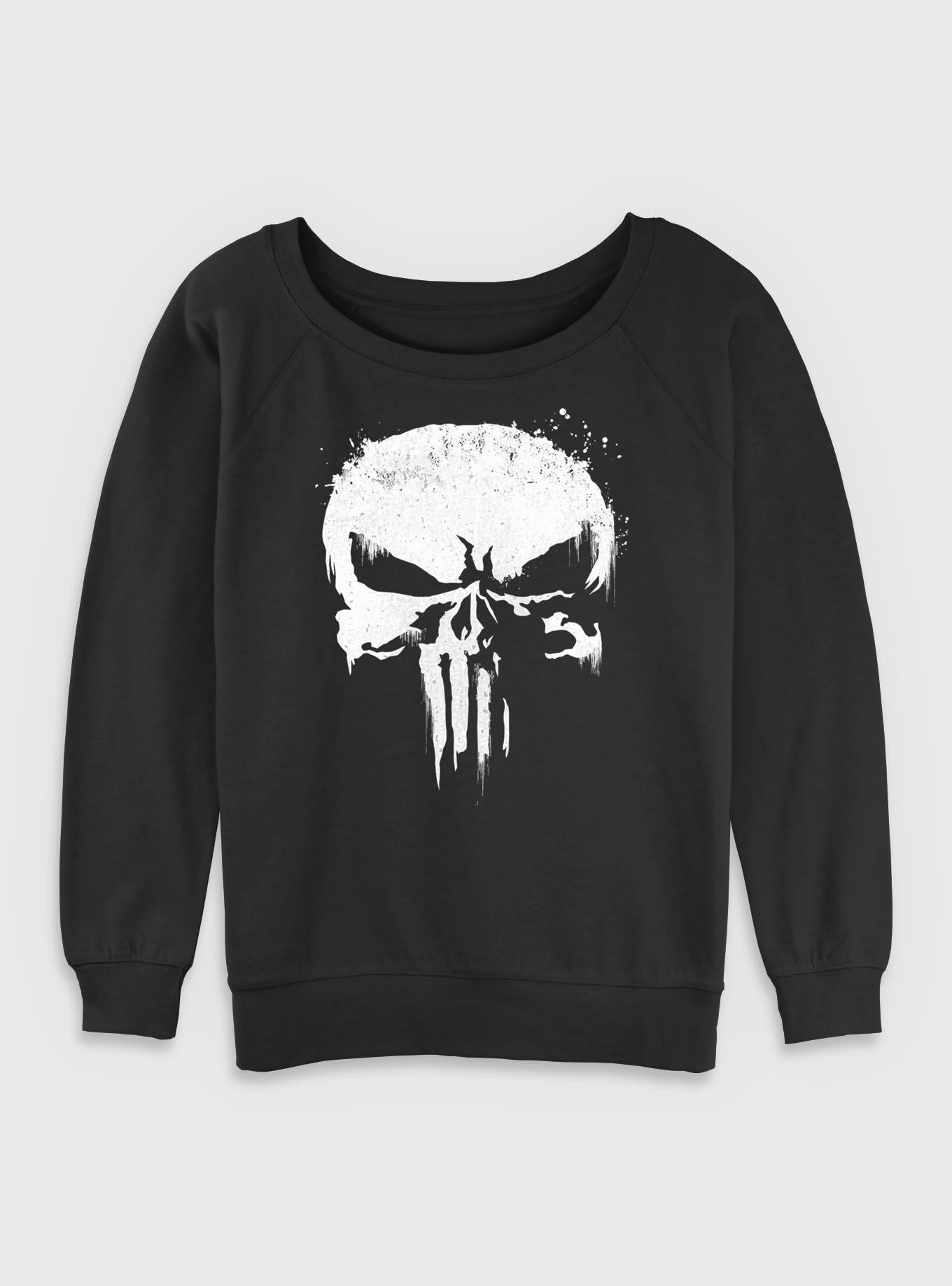 Marvel Punisher Punisher White Out Womens Slouchy Sweatshirt, , hi-res