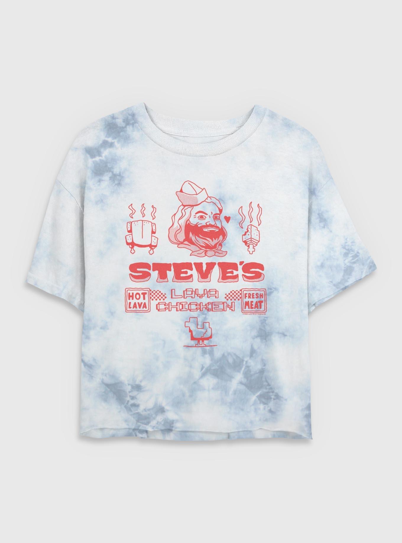 A Minecraft Movie Steves Lava Chicken Tie Dye Crop Womens T-Shirt, , hi-res