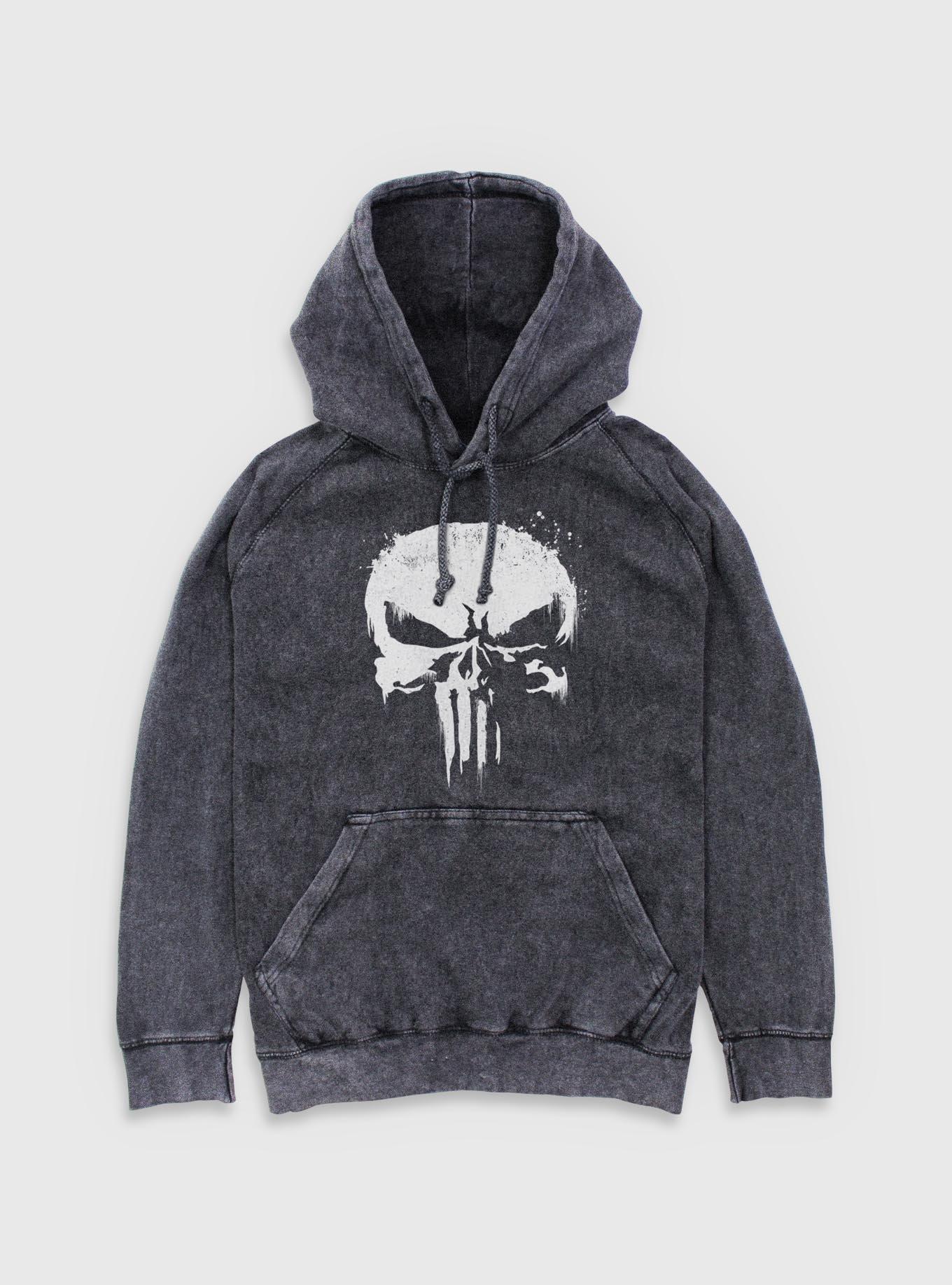 Marvel Punisher Punisher White Out Mineral Wash Hoodie, , hi-res