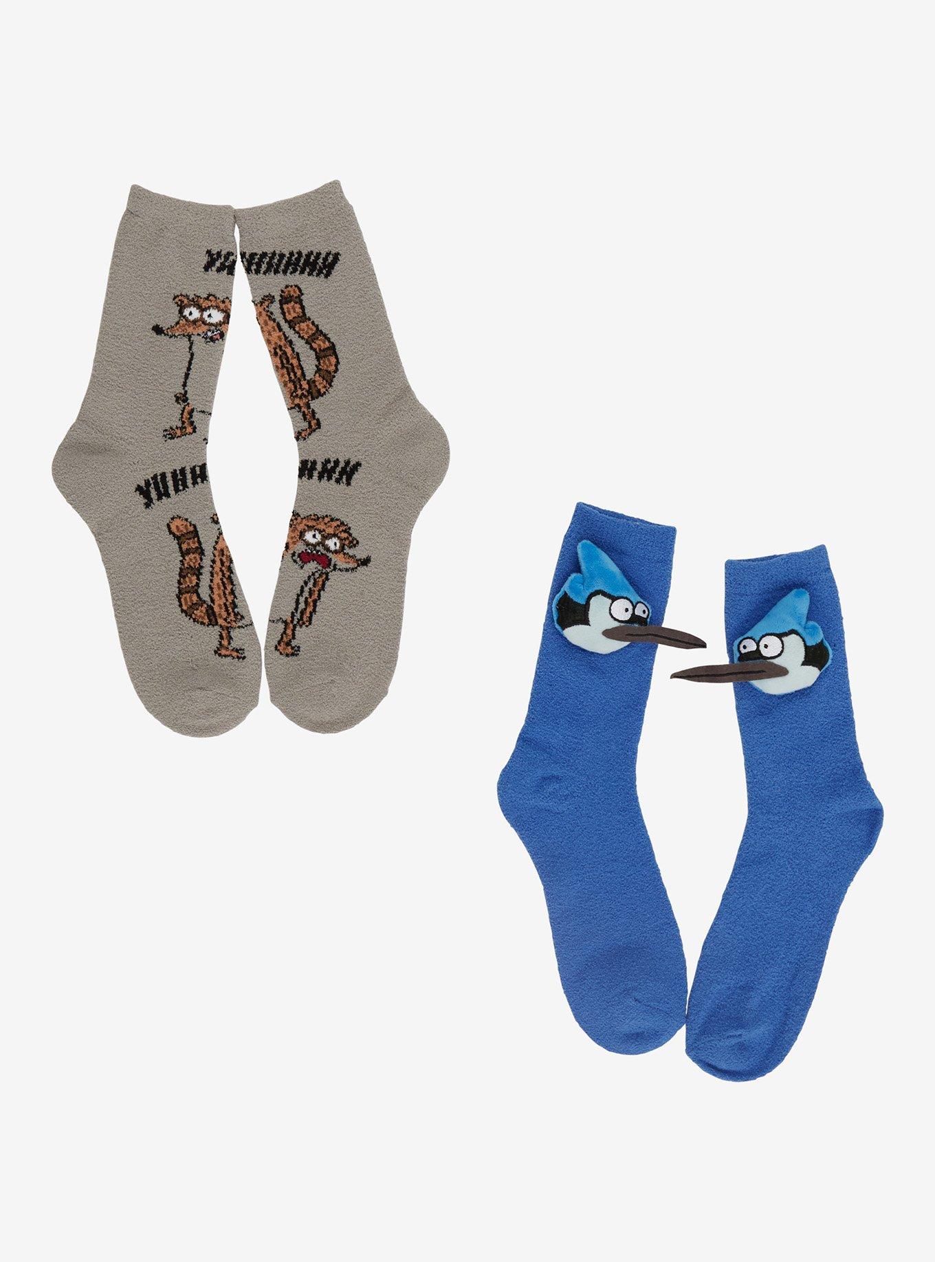 Regular Show Mordecai & Rigby Cozy Socks 2 Pair, , hi-res