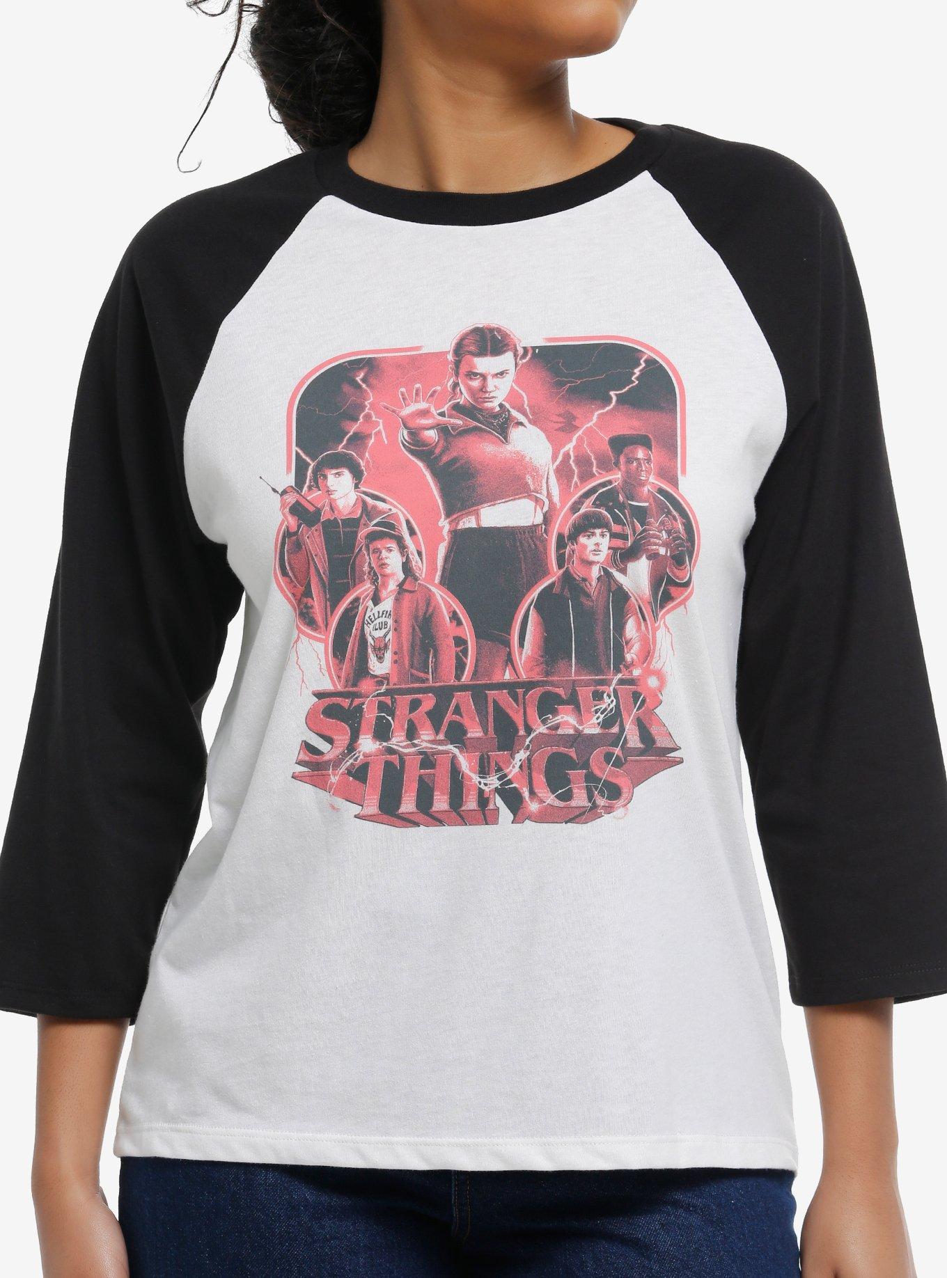 Stranger Things Group Girls Raglan T-Shirt