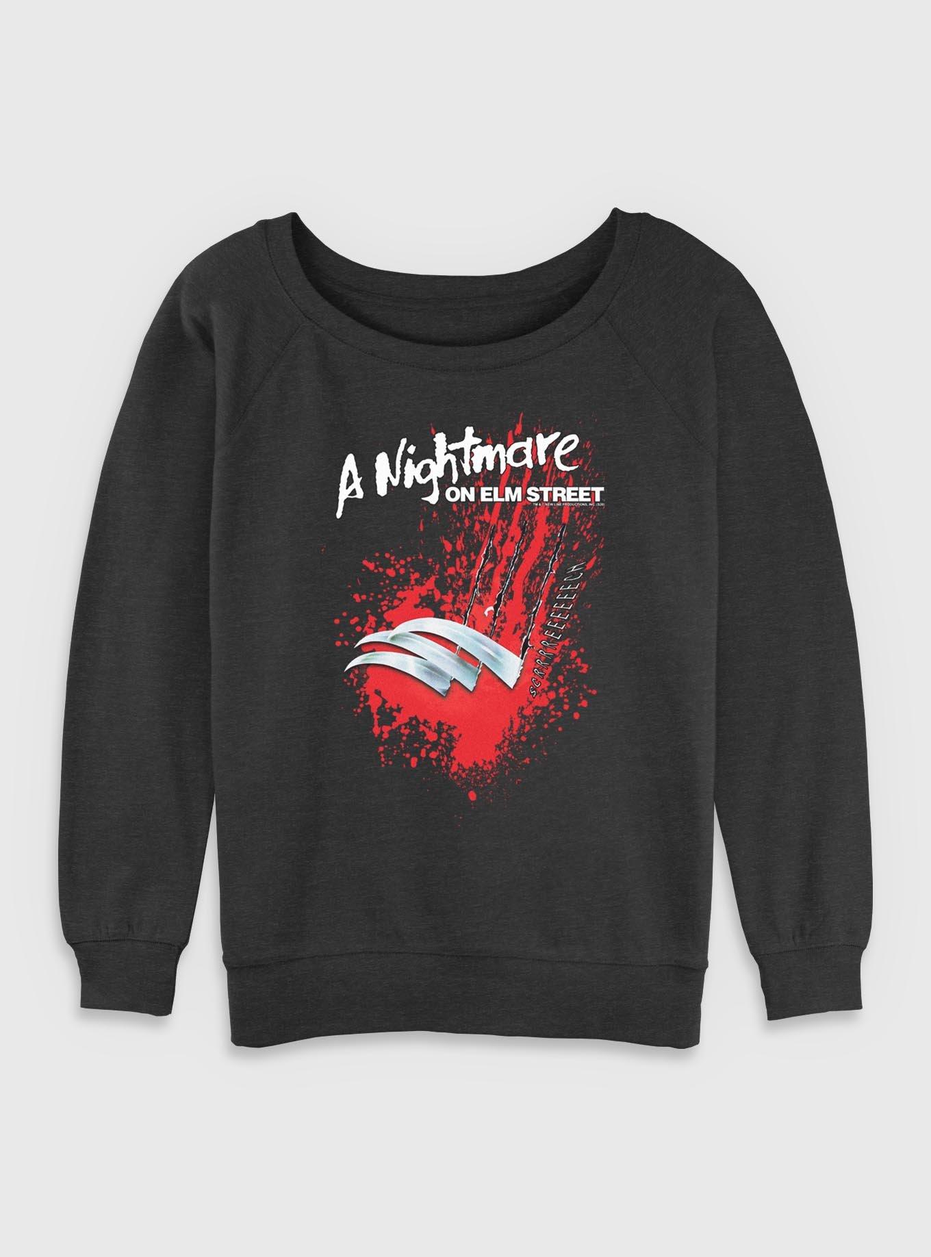 A Nightmare on Elm Street Claw Screech Girls Slouchy Sweatshirt, , hi-res