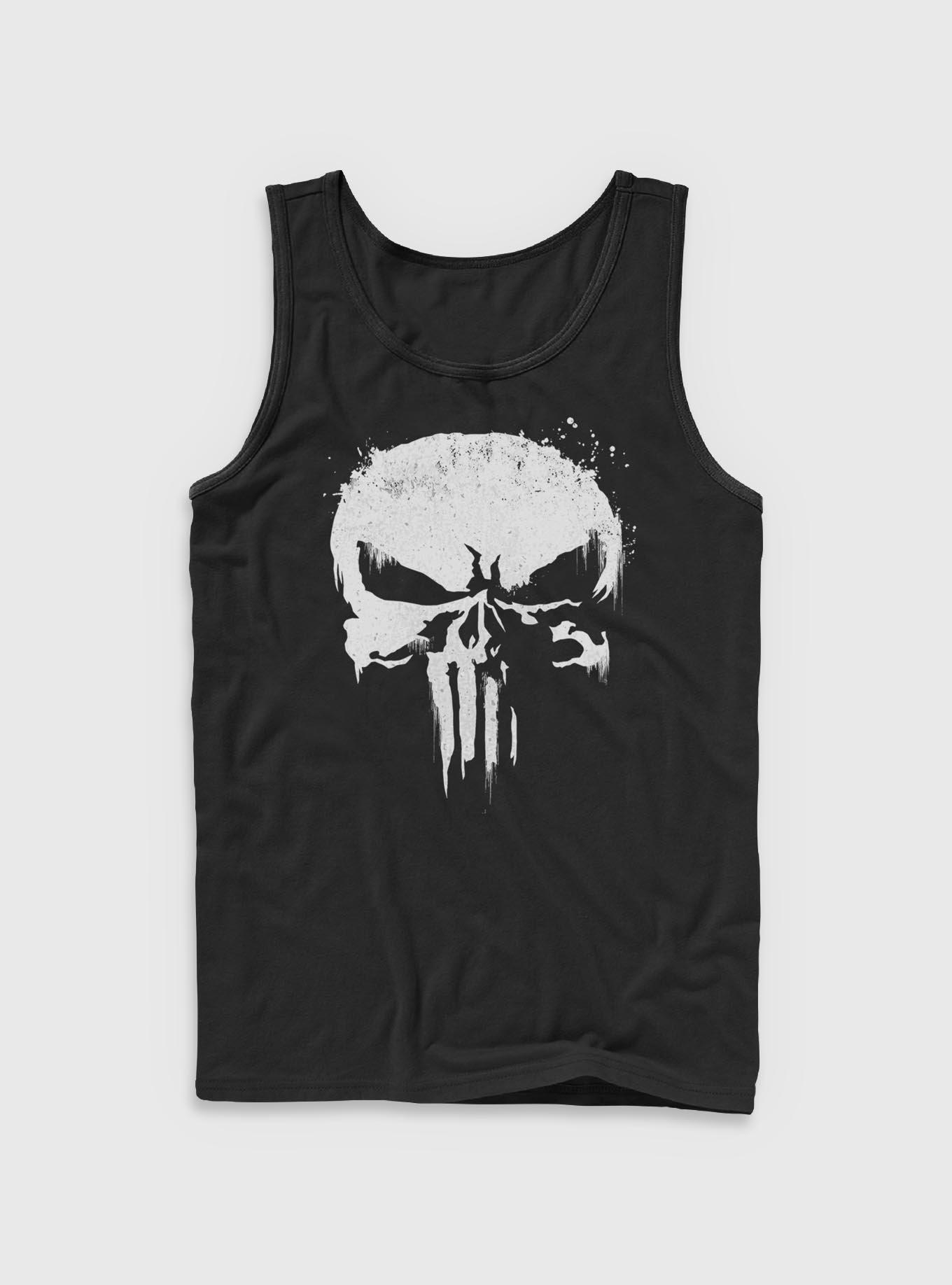 Marvel Punisher Skull Whiteout Tank, BLACK, hi-res