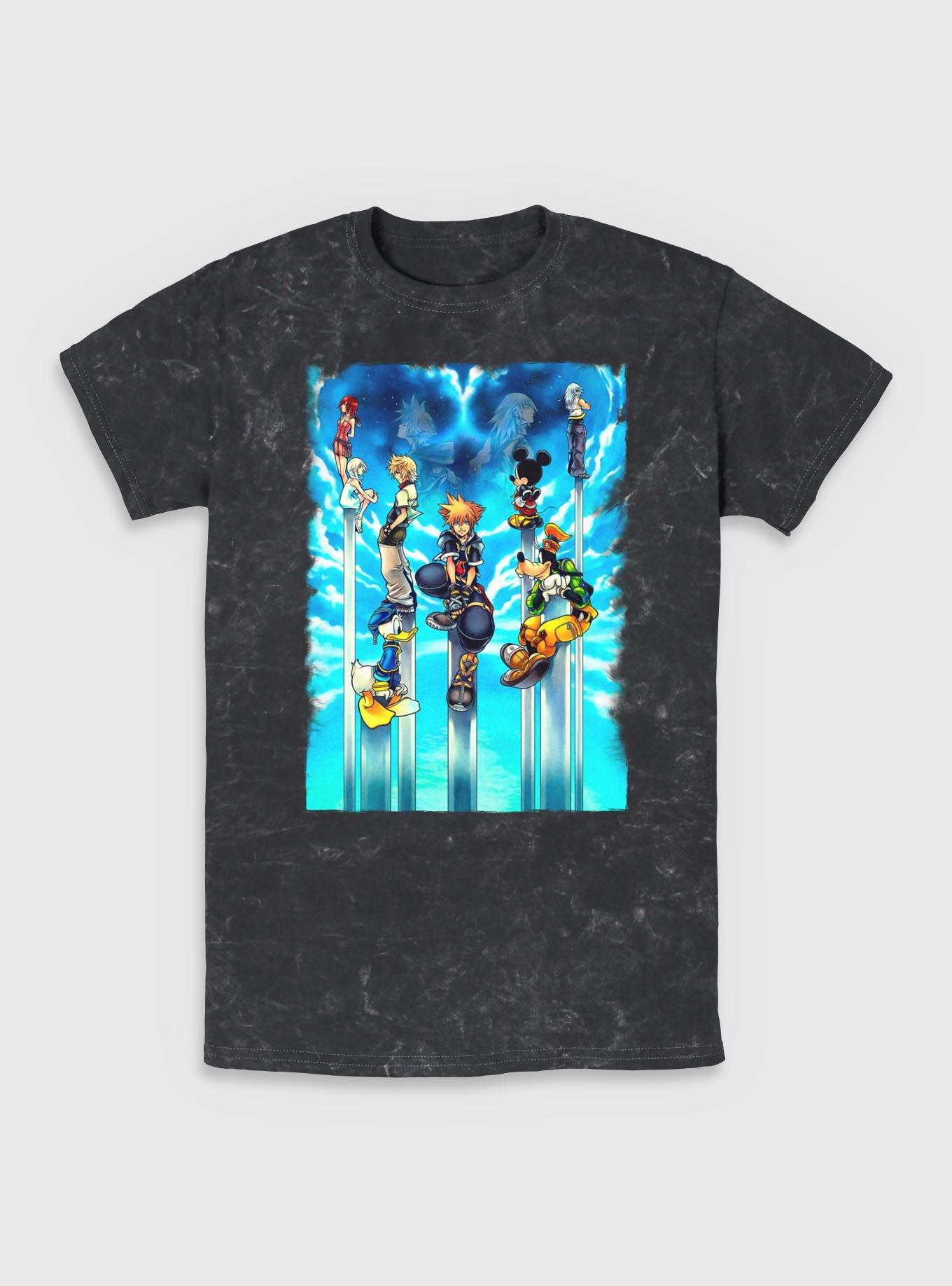 Disney Kingdom Hearts Sky Kingdom Mineral Wash T-Shirt, BLACK, hi-res