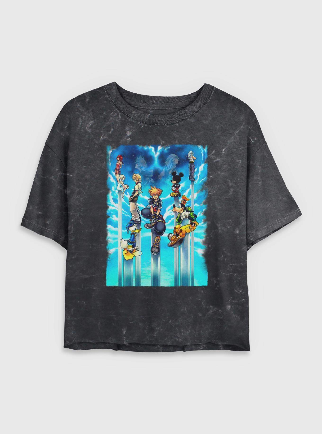 Disney Kingdom Hearts Sky Kingdom Girls Mineral Wash Crop T-Shirt, , hi-res
