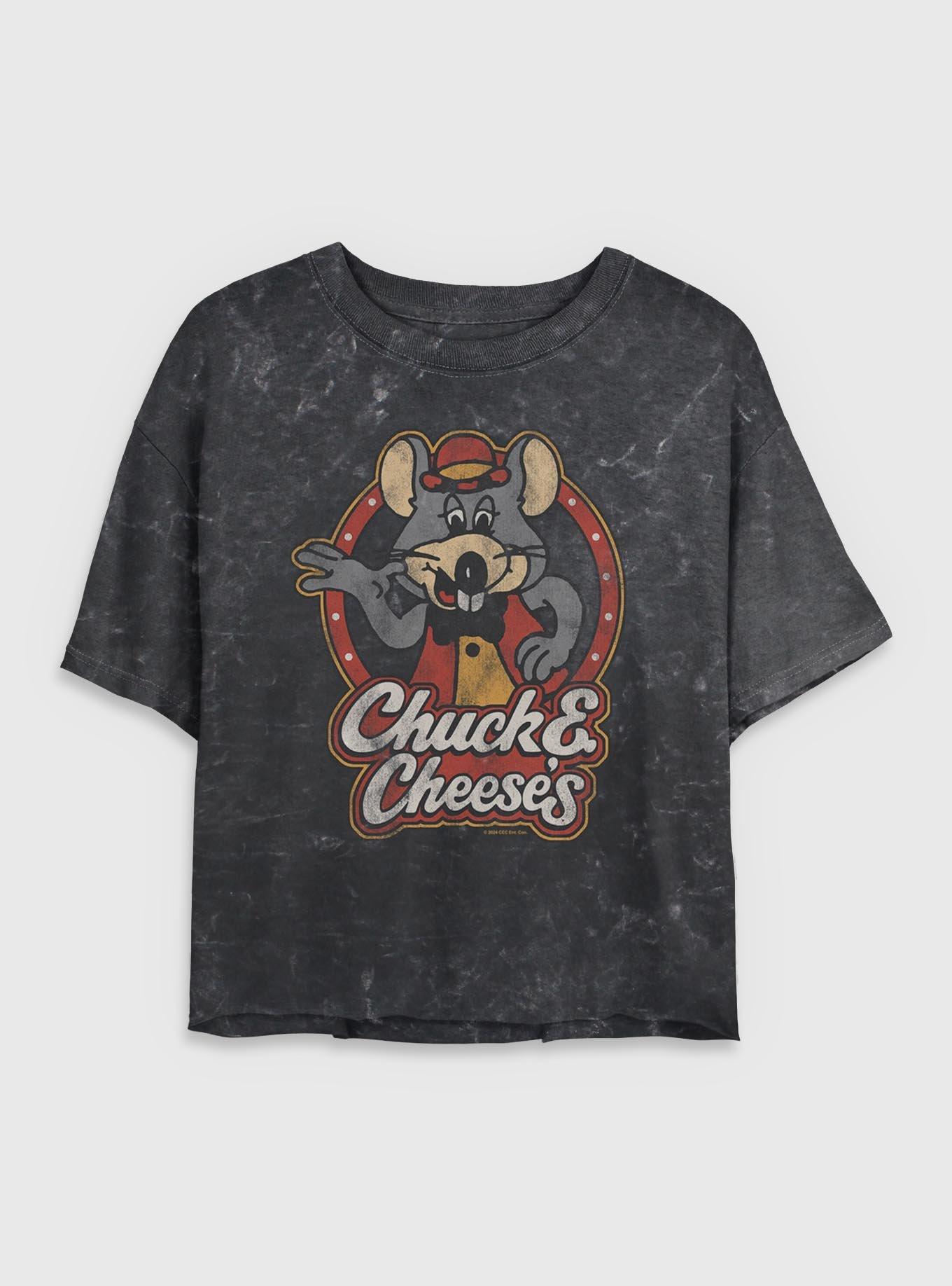 Chuck E Cheese OG Chuck Girls Mineral Wash Crop T-Shirt, , hi-res
