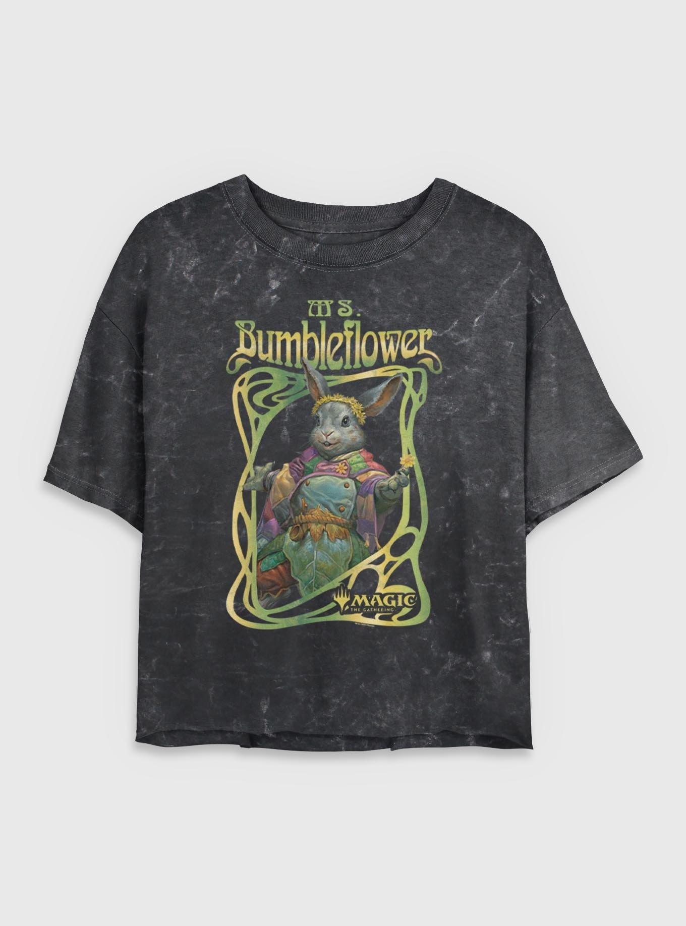 Magic: The Gathering Ms. Bumbleflower Girls Mineral Wash Crop T-Shirt, BLACK, hi-res