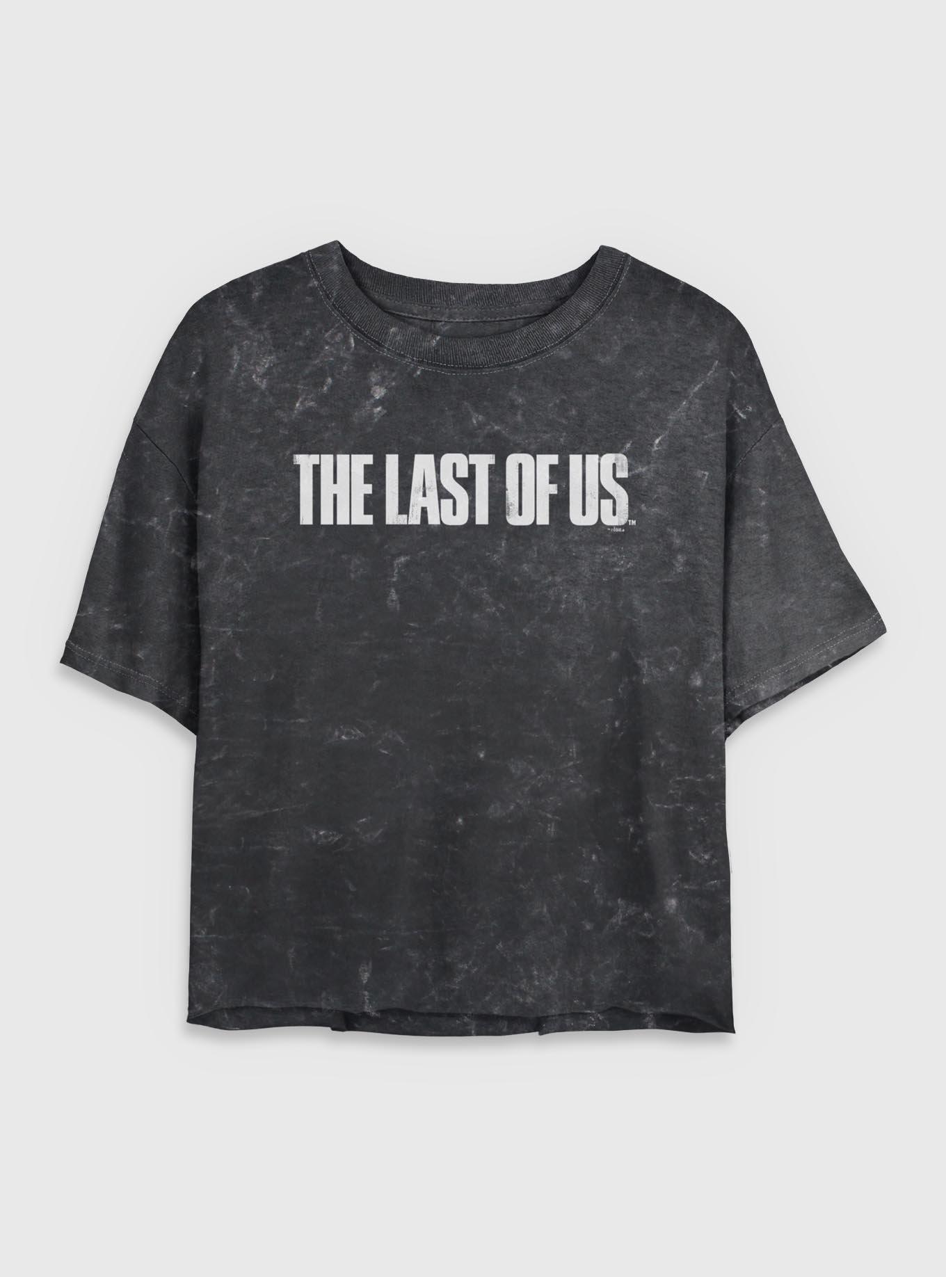 The Last Of Us Distressed Logo Girls Mineral Wash Crop T-Shirt, , hi-res