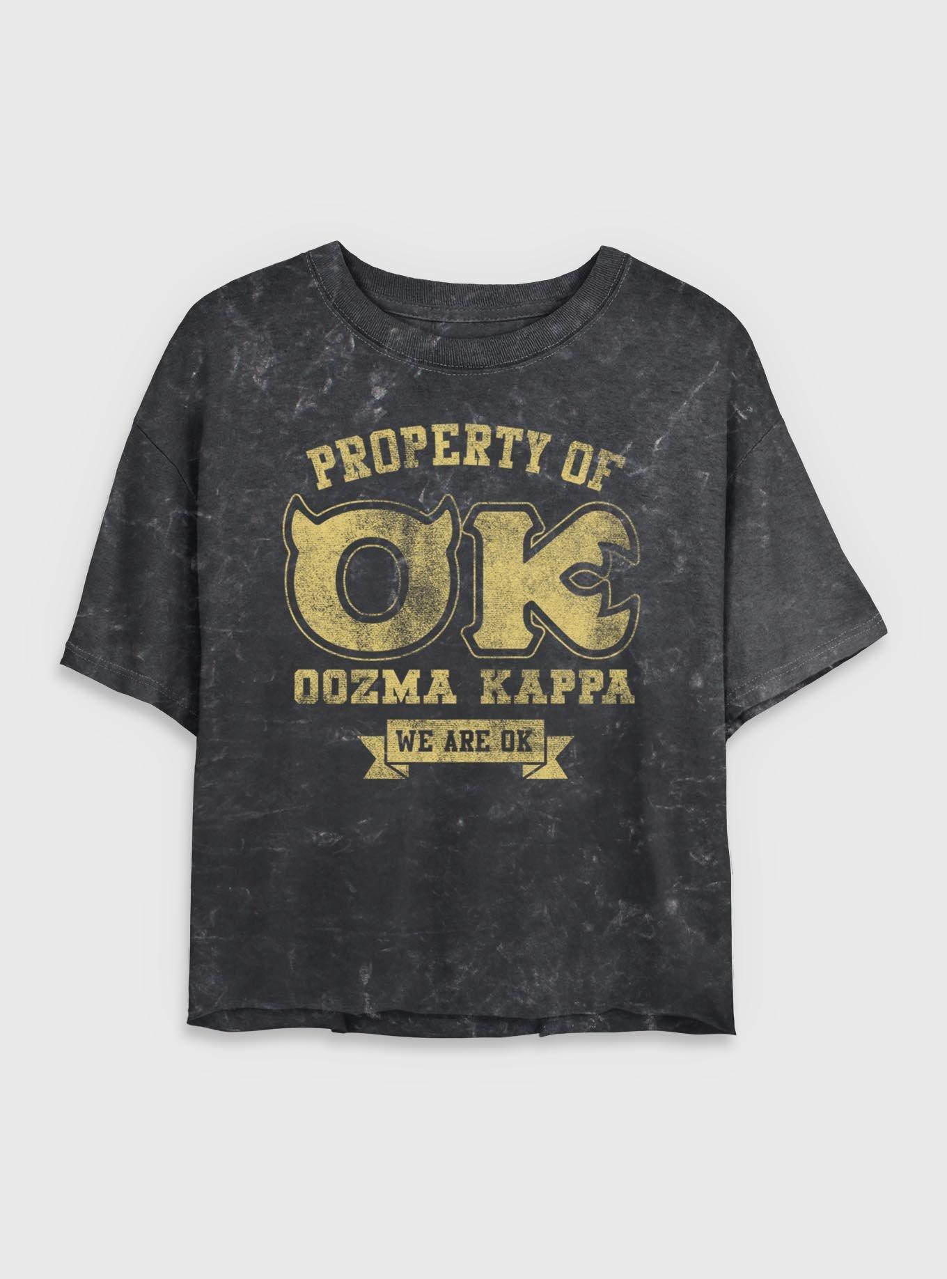 Disney Pixar Monsters University Lets Pledge Girls Mineral Wash Crop T-Shirt, BLACK, hi-res