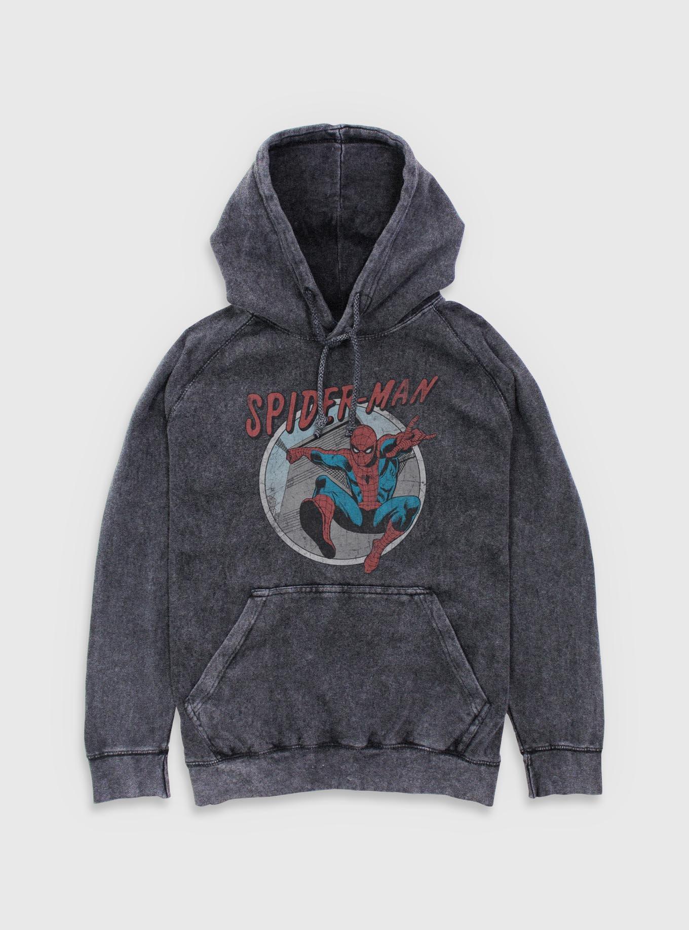 Marvel Spider-Man Retro Mineral Wash Hoodie, , hi-res