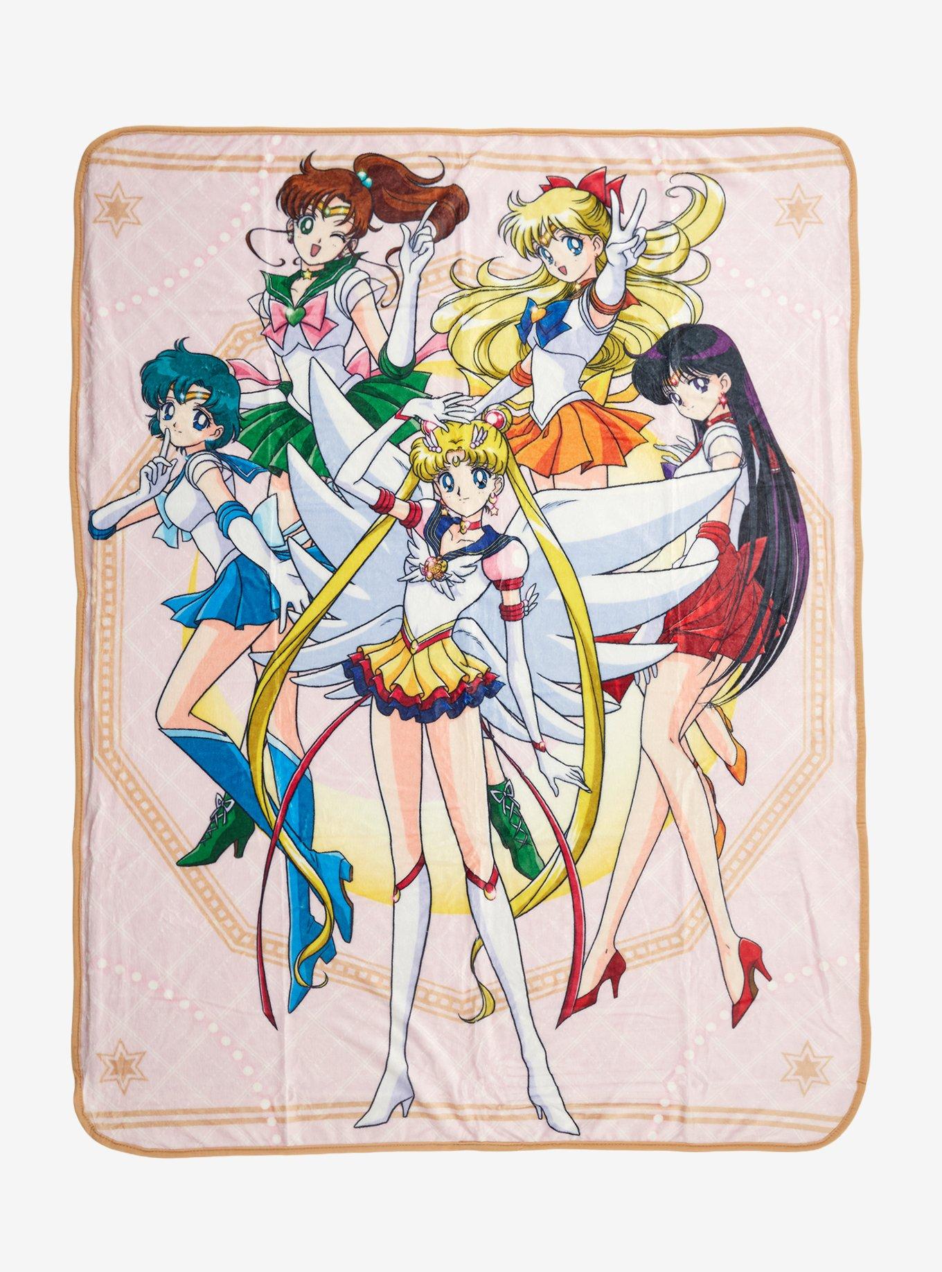 Pretty Guardian Sailor Moon Group Pose Throw Blanket, , hi-res