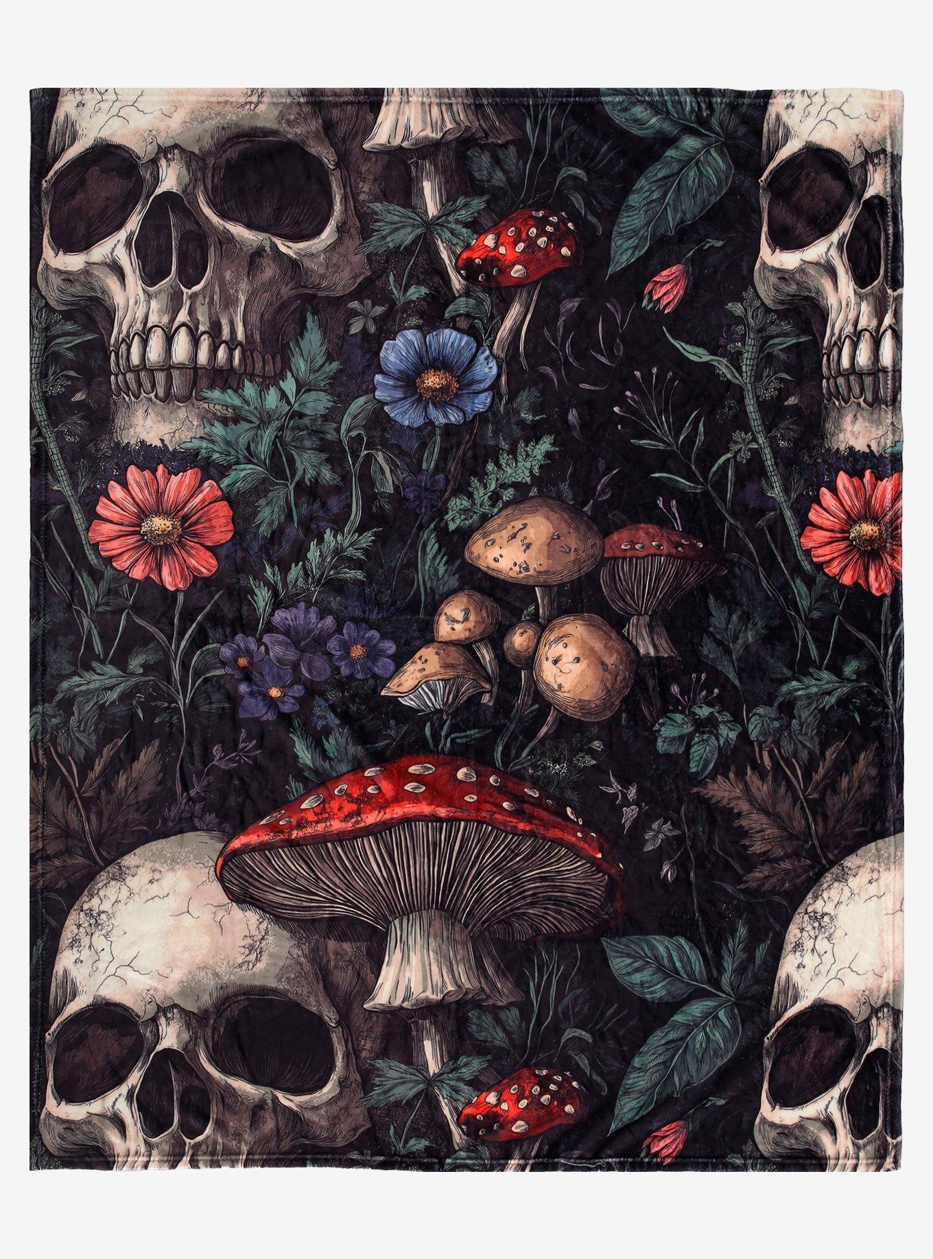 Skulls & Flowers Throw Blanket, , hi-res