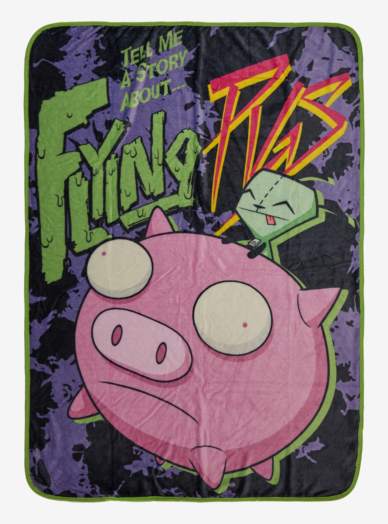 Invader Zim Flying Pigs Throw Blanket, , hi-res