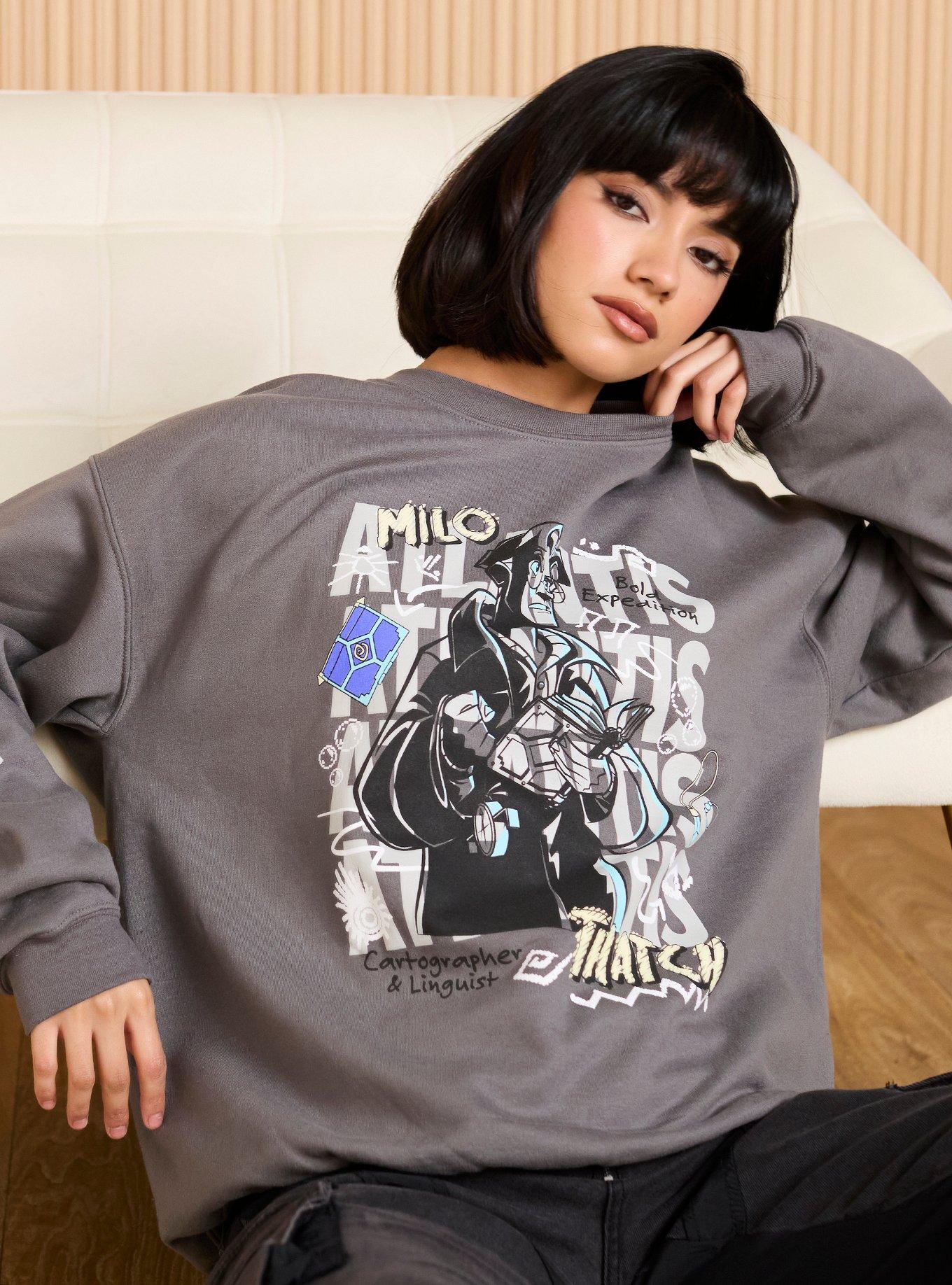 Disney Atlantis: The Lost Empire Milo Doodle Women's Crewneck - BoxLunch Exclusive, , hi-res