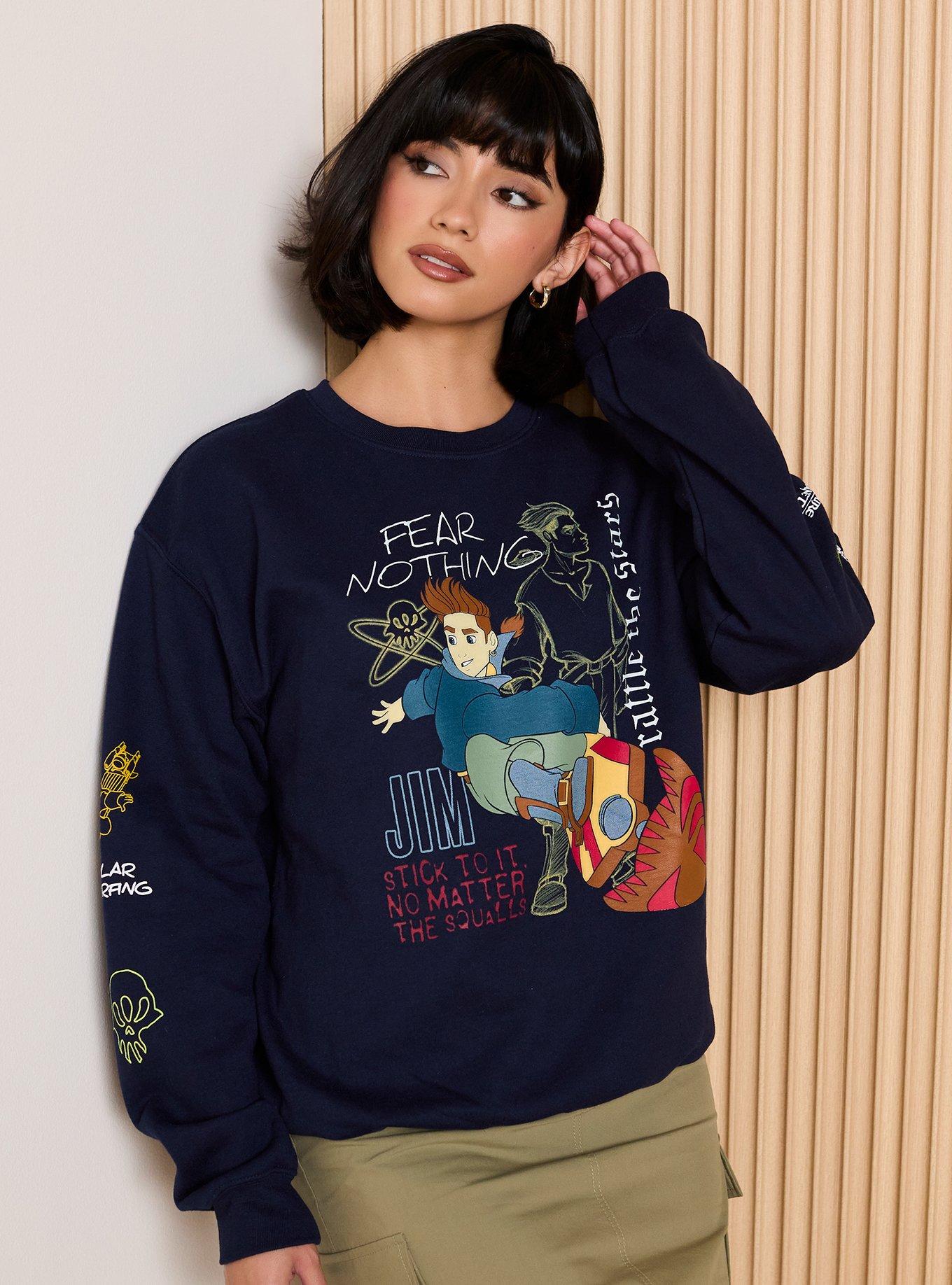 Disney Treasure Planet Jim Hawkins Doodle Women's Crewneck - BoxLunch Exclusive, , hi-res
