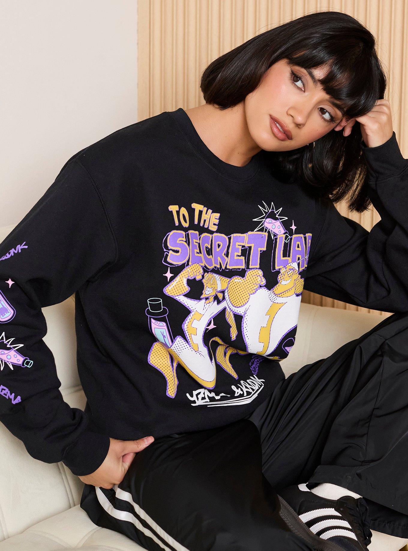 Disney The Emperor's New Groove Kronk & Yzma Secret Lab Doodle Women's Crewneck - BoxLunch Exclusive, , hi-res