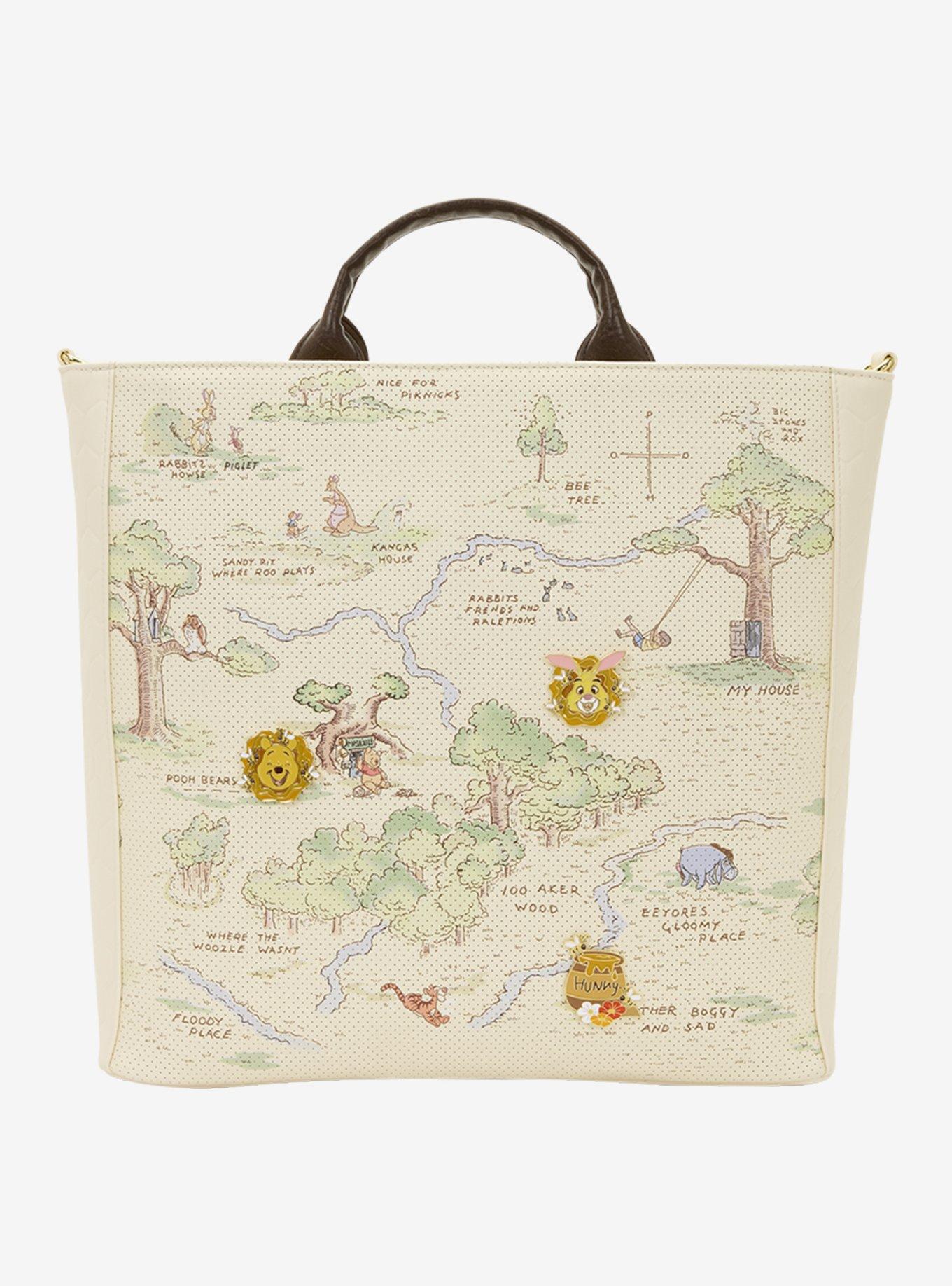 Loungefly Disney Winnie the Pooh Hundred Acre Wood Map Pin Display Tote Bag, , hi-res